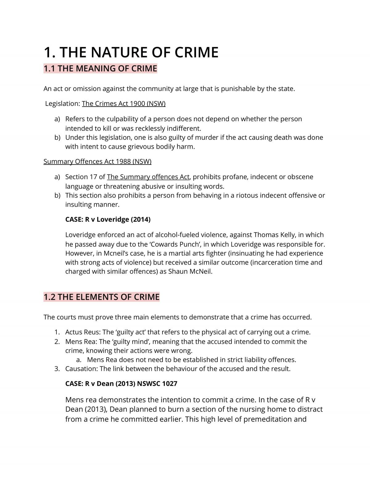 Crime Complete Study Notes - Page 1