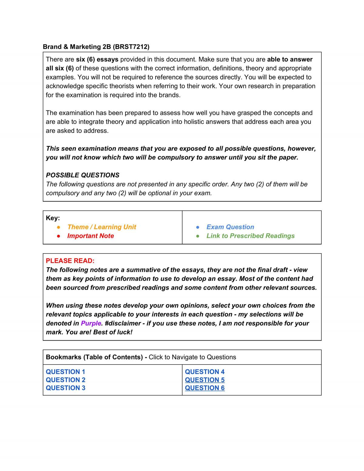 Brand & marketing 2B Full Exam notes - Page 1