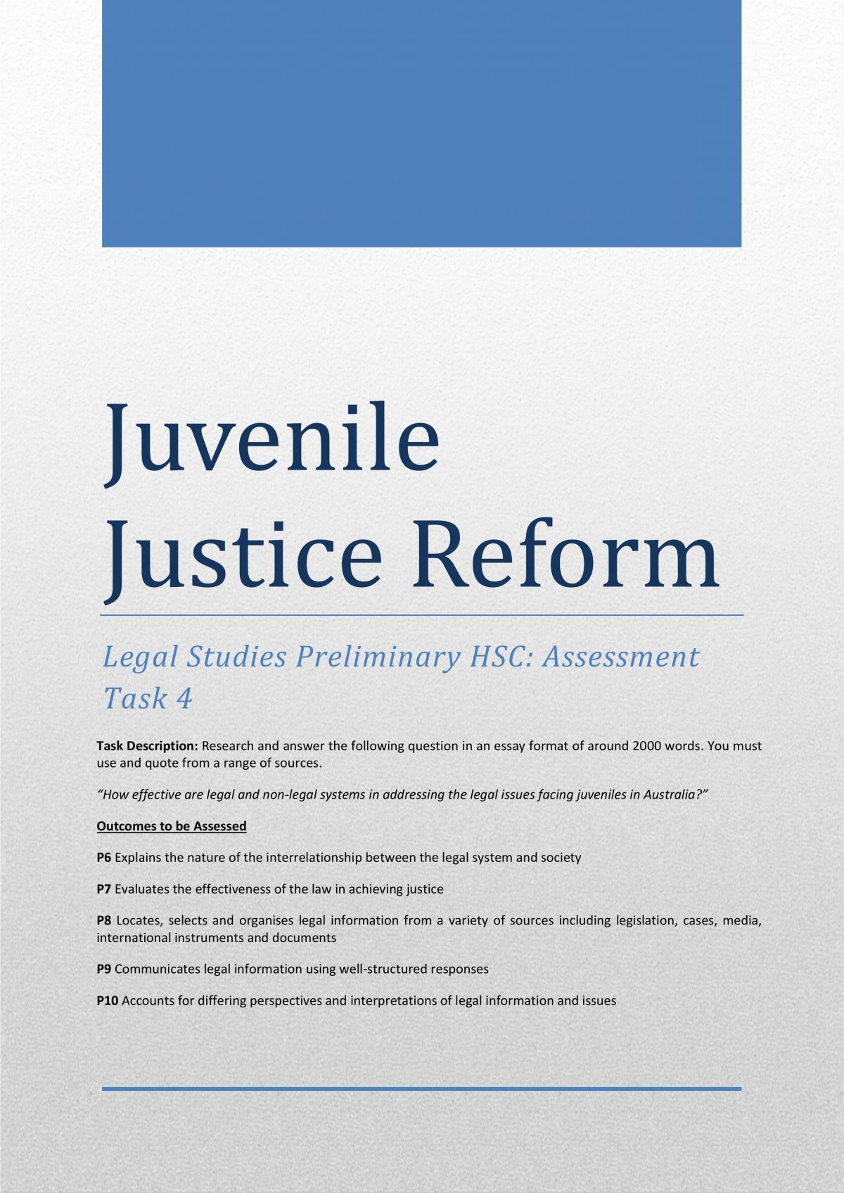 juvenile justice system essay introduction