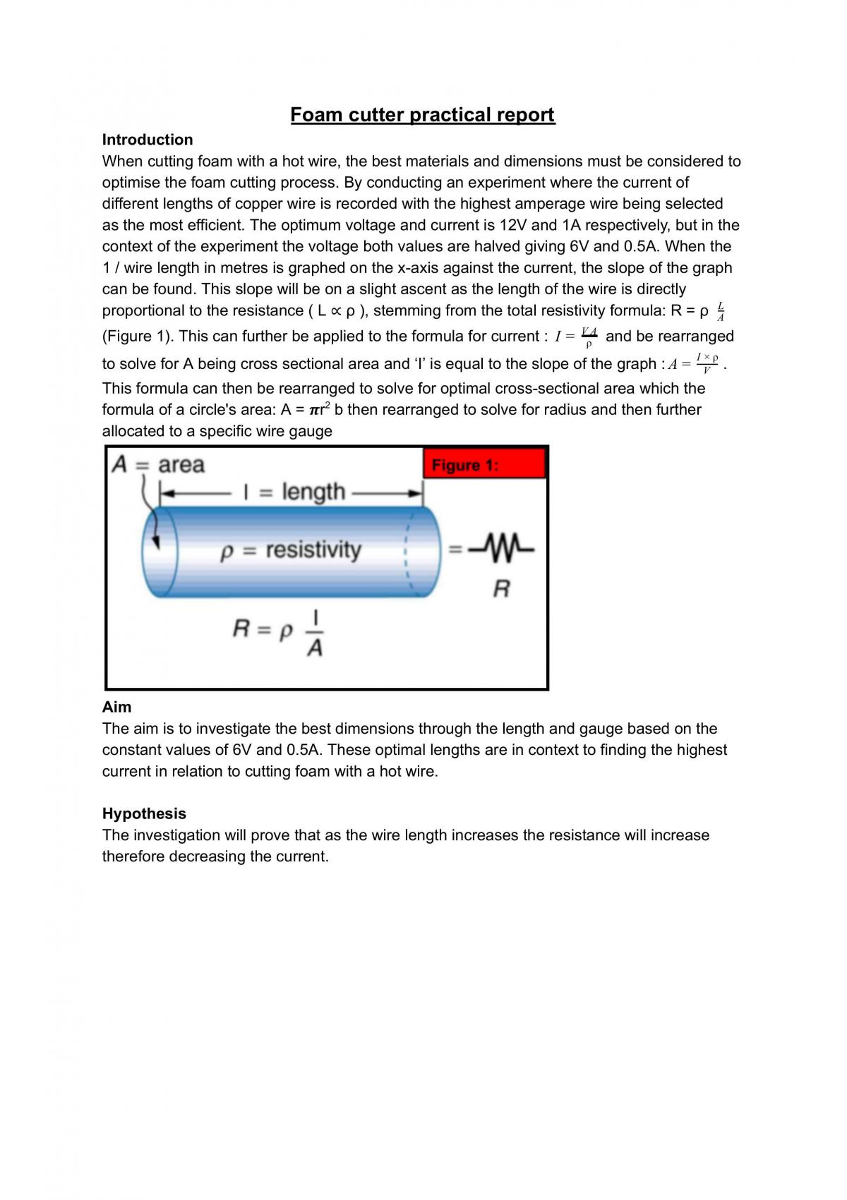 Foam Cutter Practical Report - Page 1