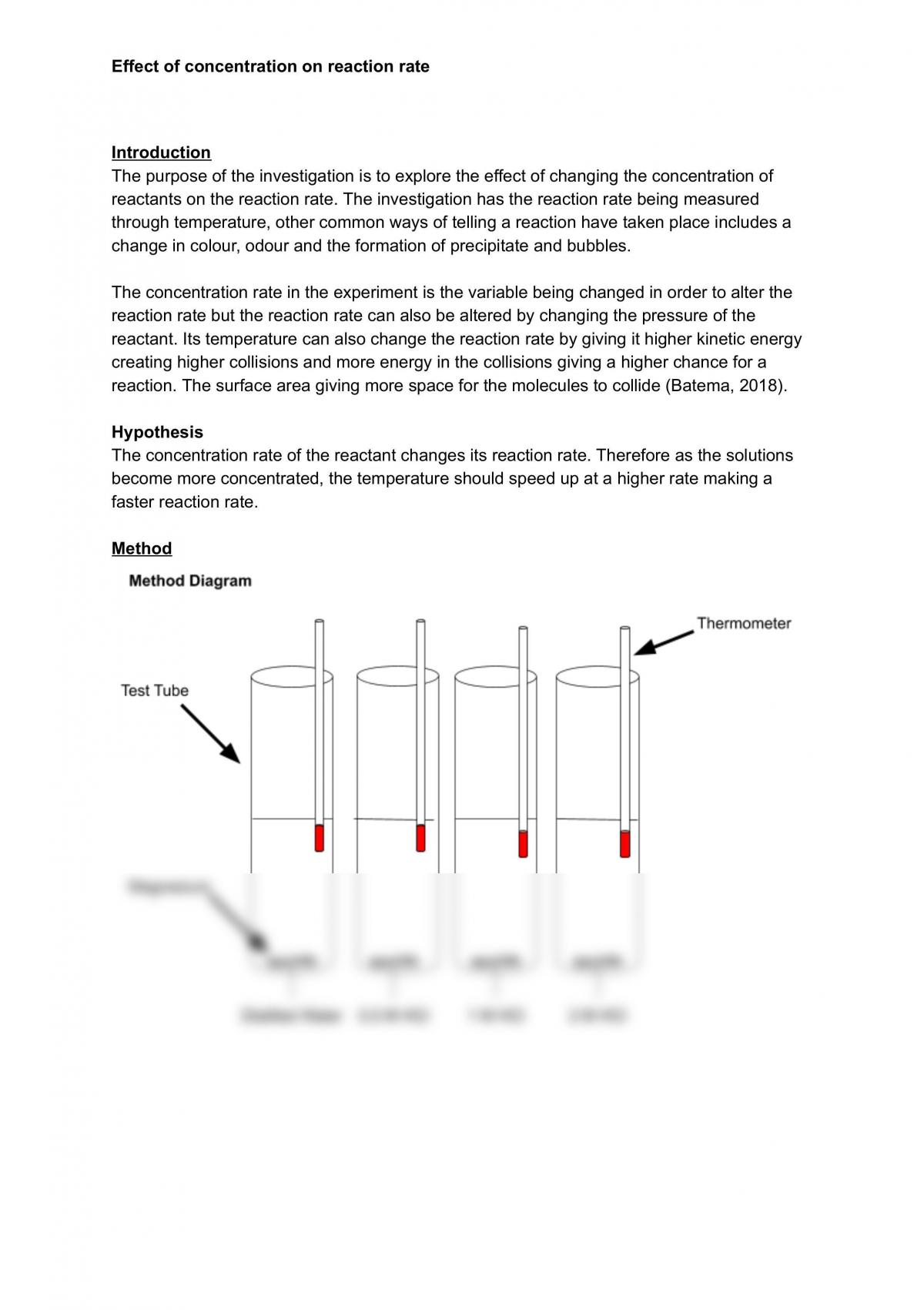 Effect of Concentration on Reaction Rate - Page 1