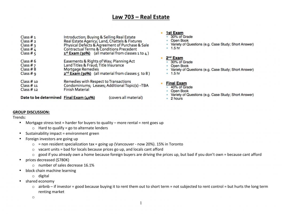 Real Estate Law Notes - Page 1