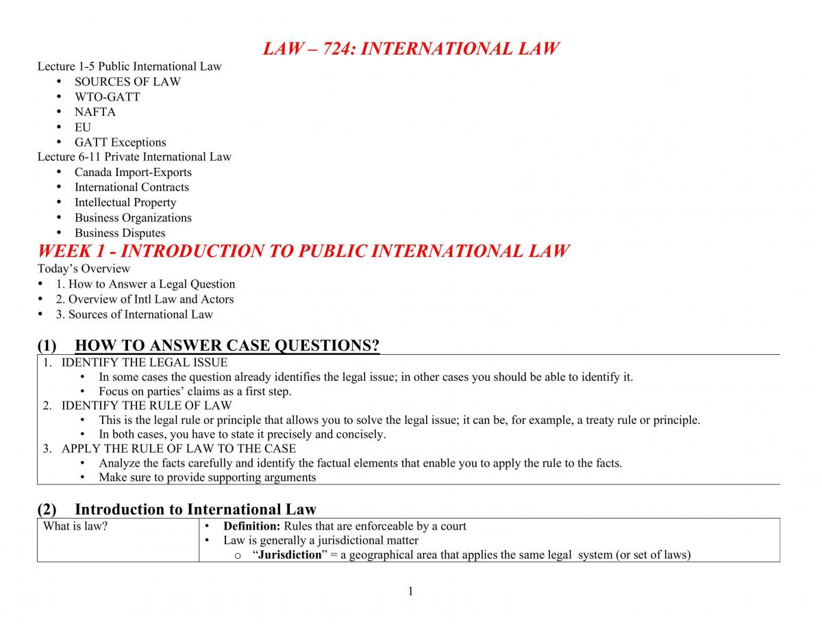 International law Notes - Page 1
