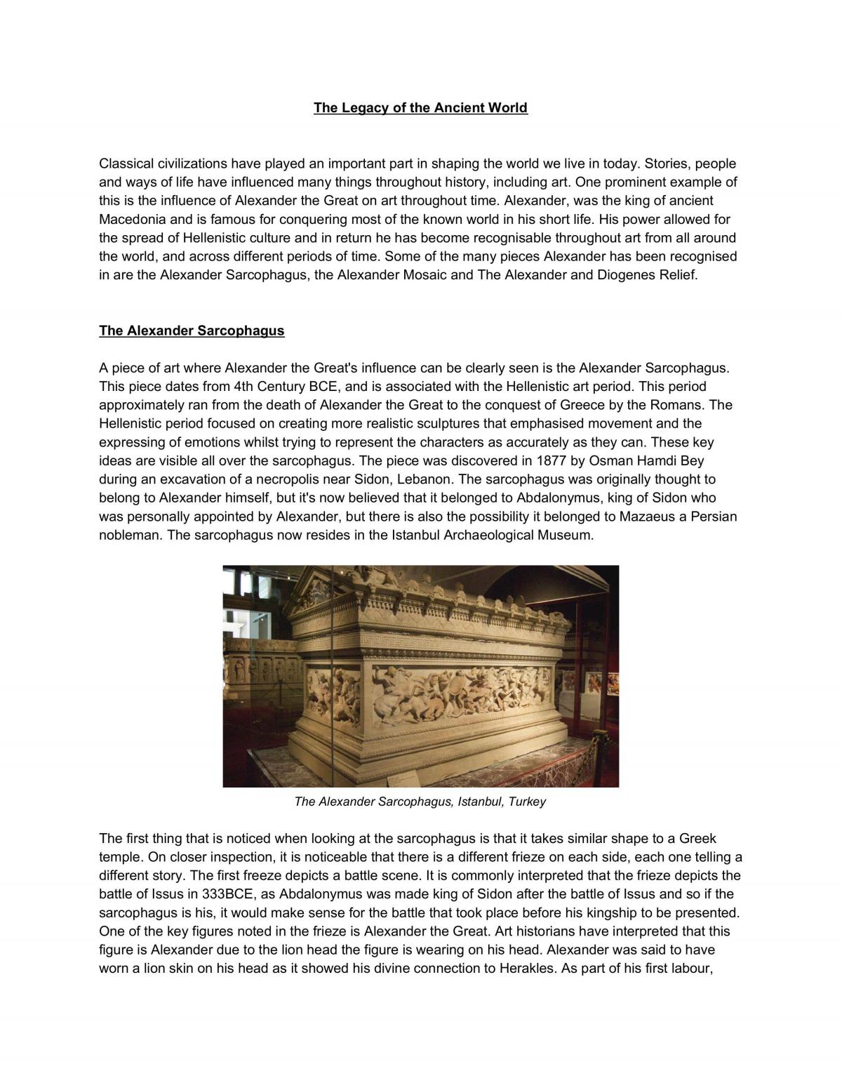 NCEA Level 3 Classics 91398 - Page 1