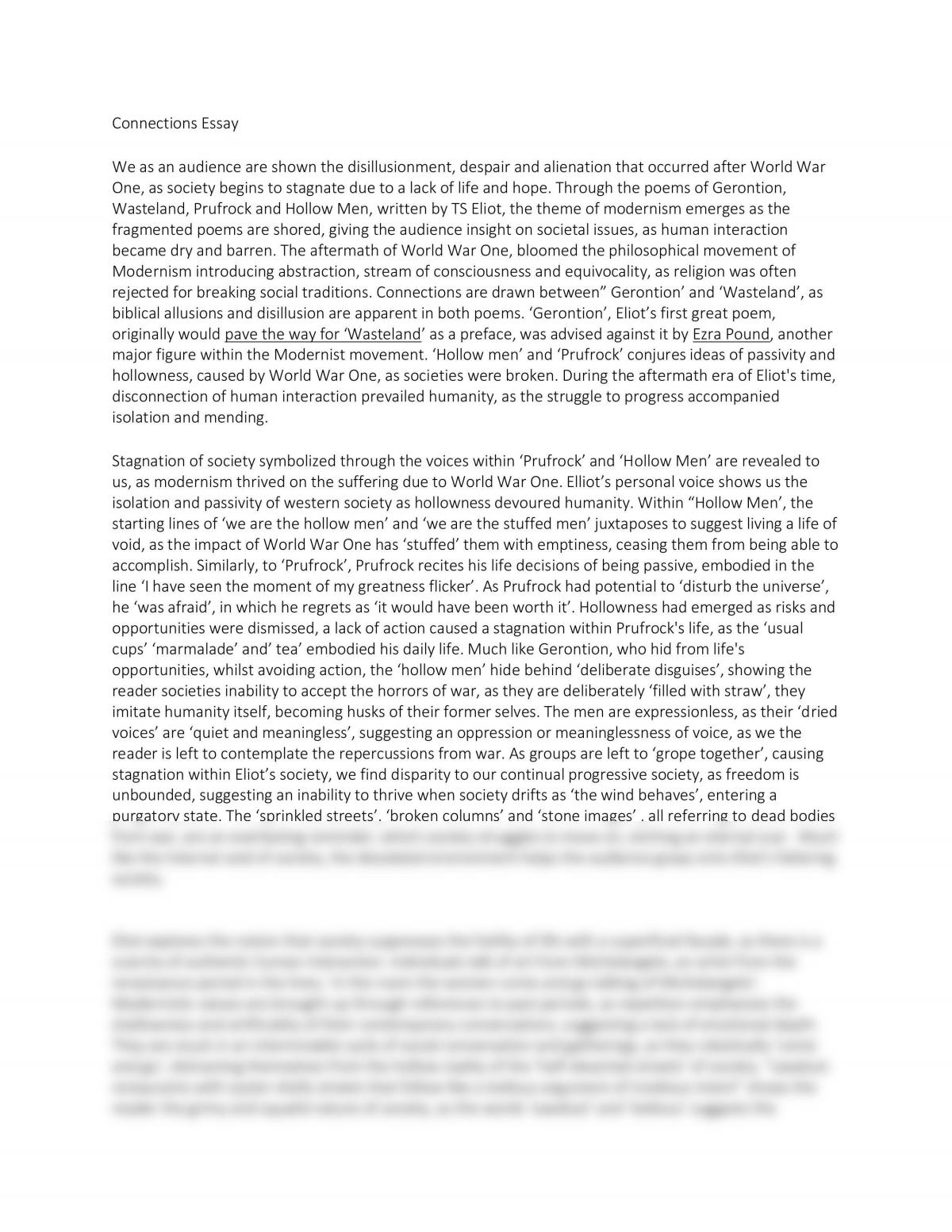 Connections Essay - Page 1