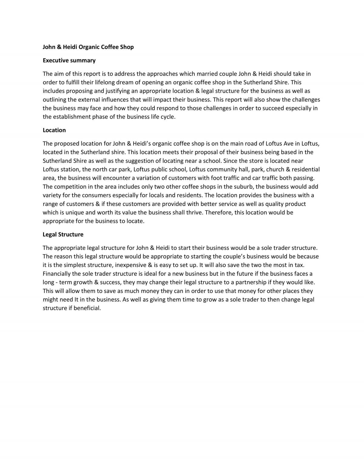 Business Report Assessment - Page 1