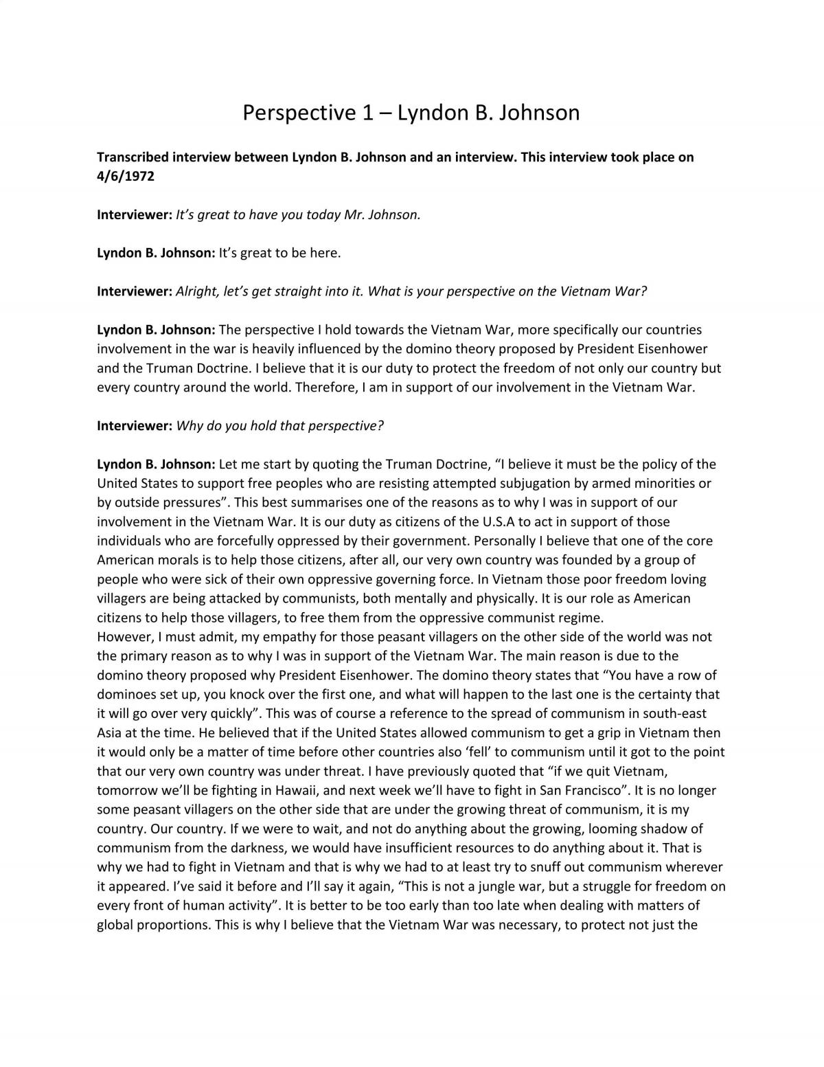 Fictional Interview showing Perspectives on Hiroshima Bombing - Page 1