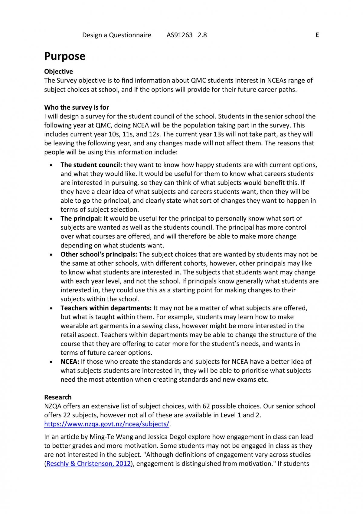 2.8 Design A Questionnaire (AS91263) - Page 1