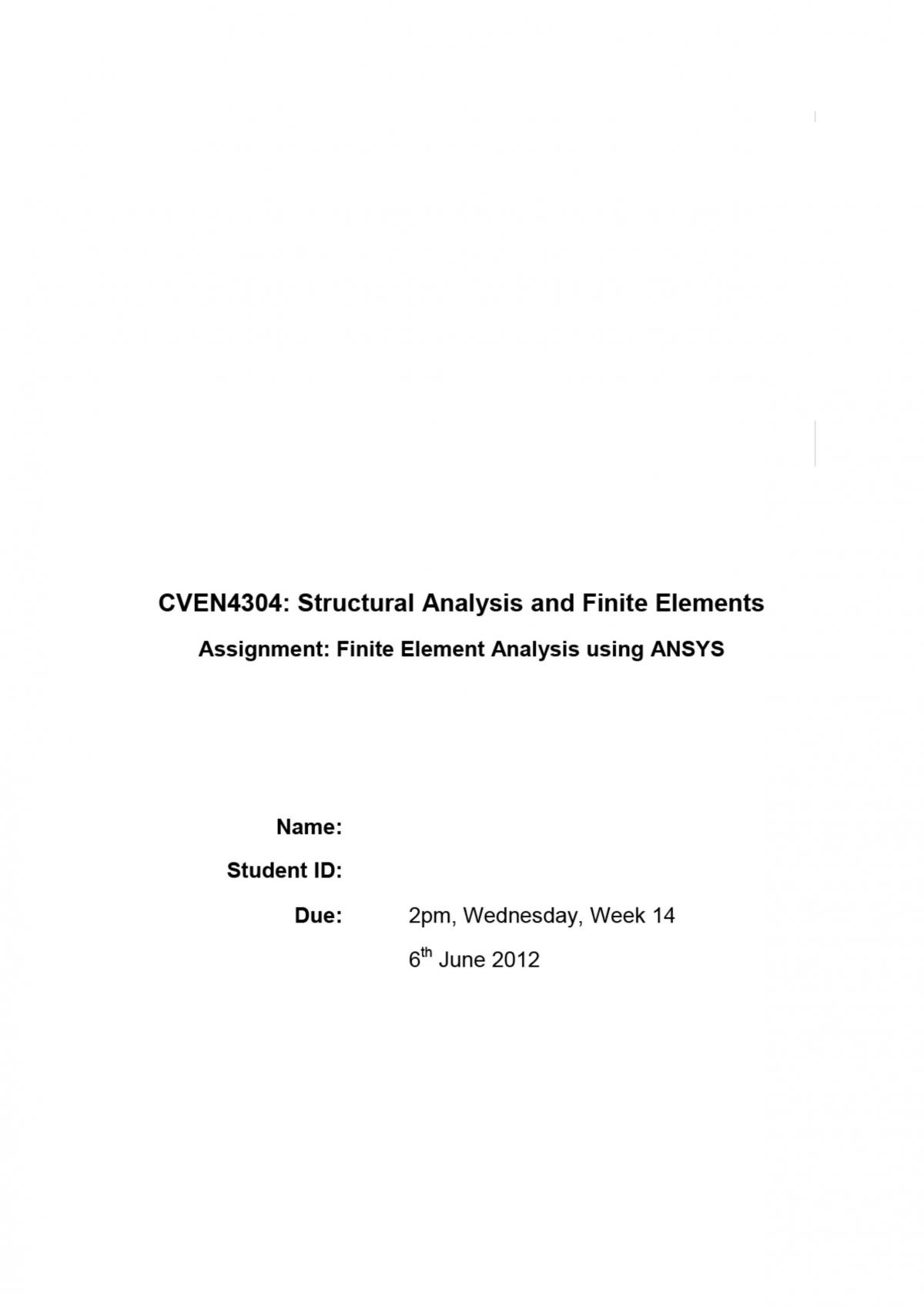 CVEN4304 Final Assignment - Page 1