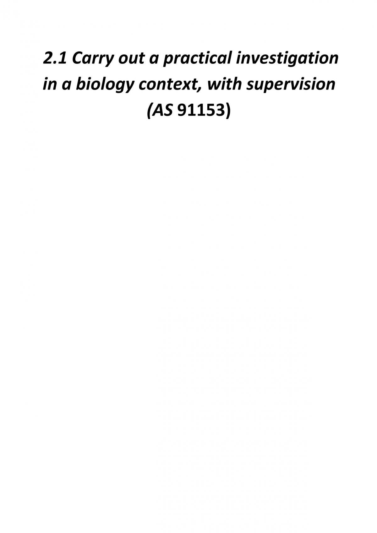 2.1 Carry our a practical investigation in a biology context, with supervision - Page 1