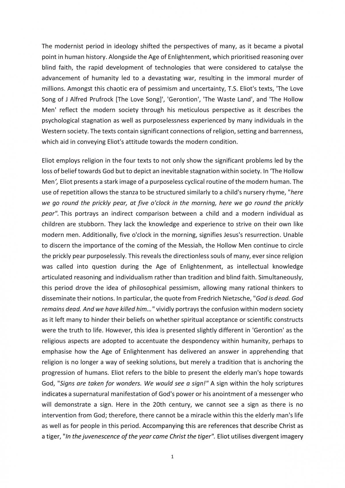 Connections between poems by T.S.Eliot - Page 1