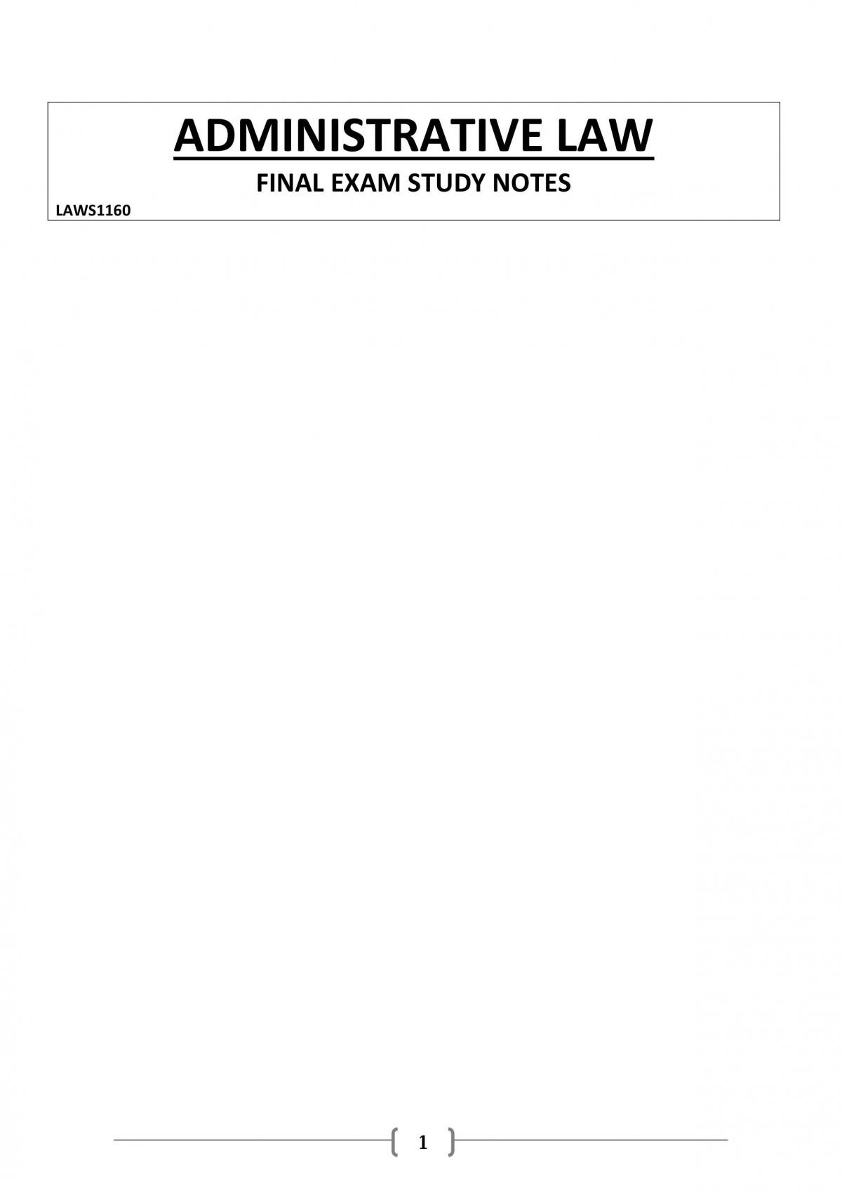 Admin law notes - Page 1