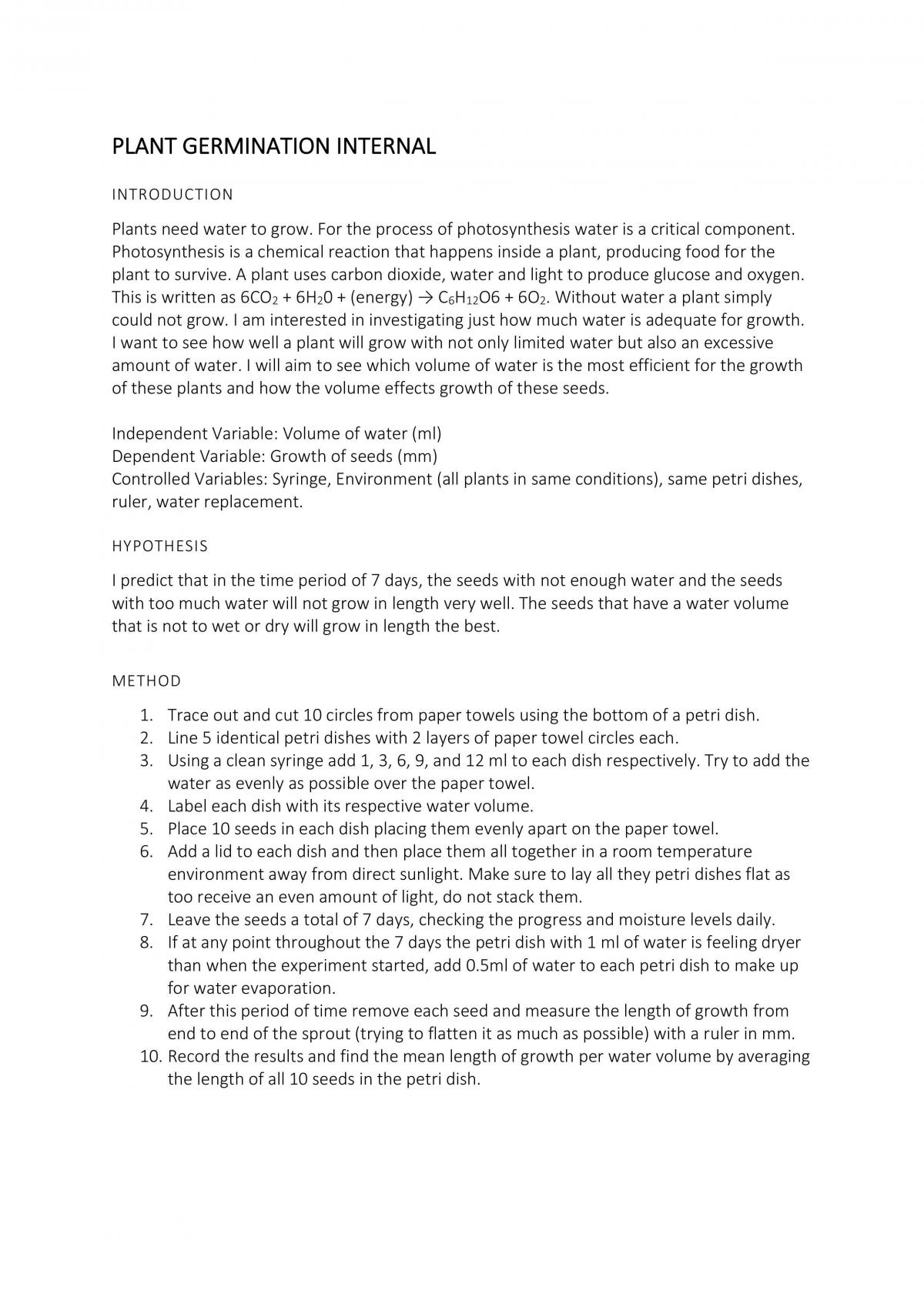 Plant Germination  - Page 1