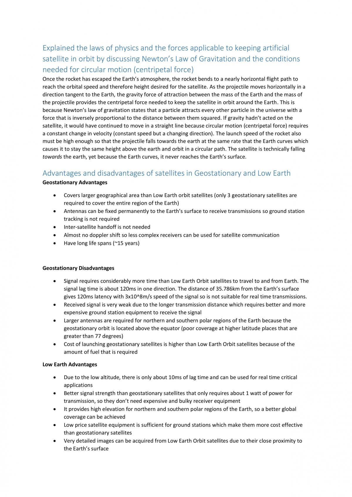 AS91522 (3.2) Application of Physics 'Artificial Satellites' - Page 4