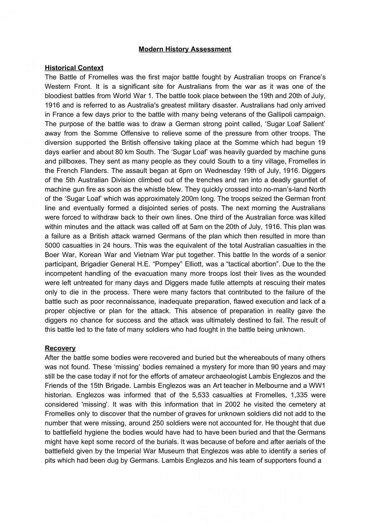 Study On The Battle Of Fromelles - Page 1