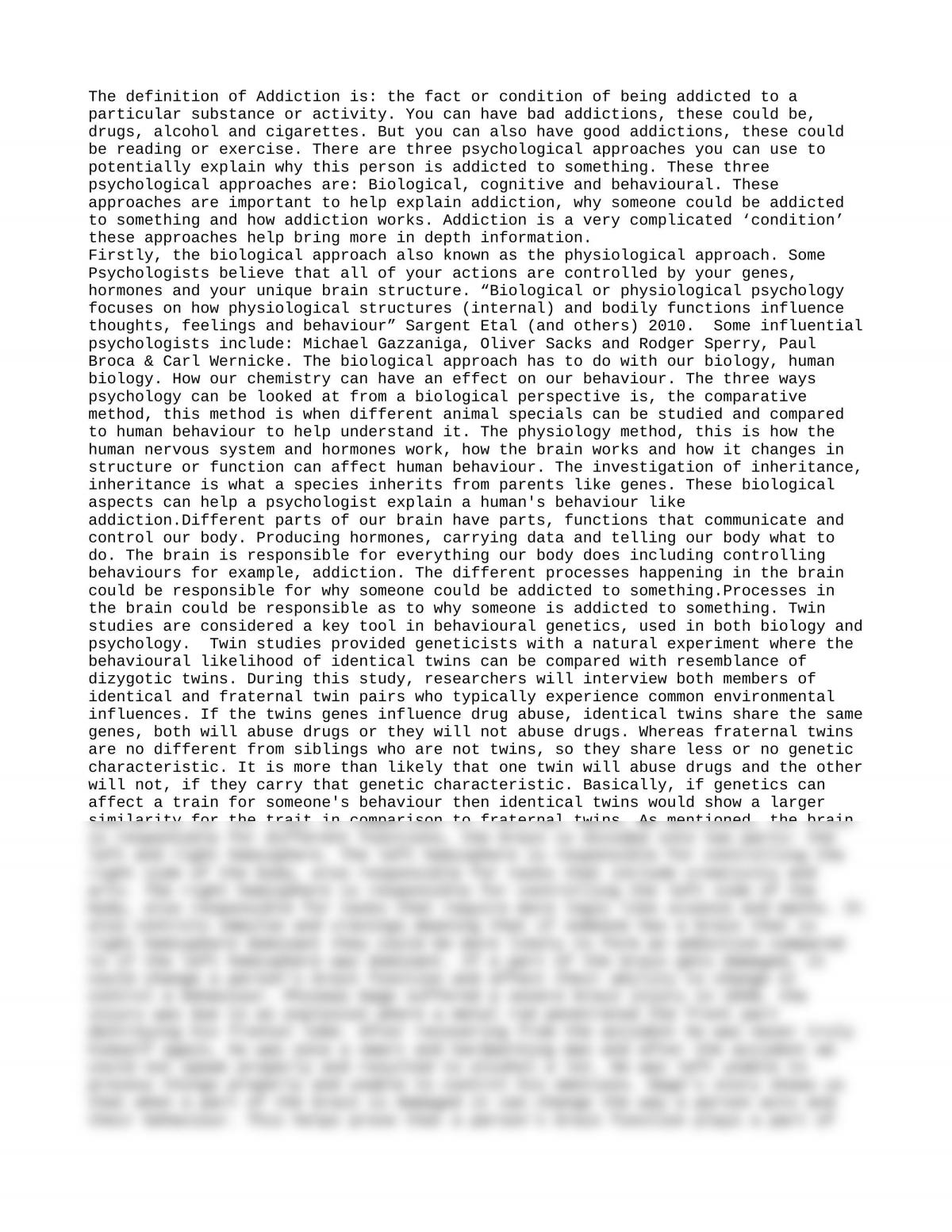 AS 91844 - Explain a behaviour using approaches in psychology - Page 1