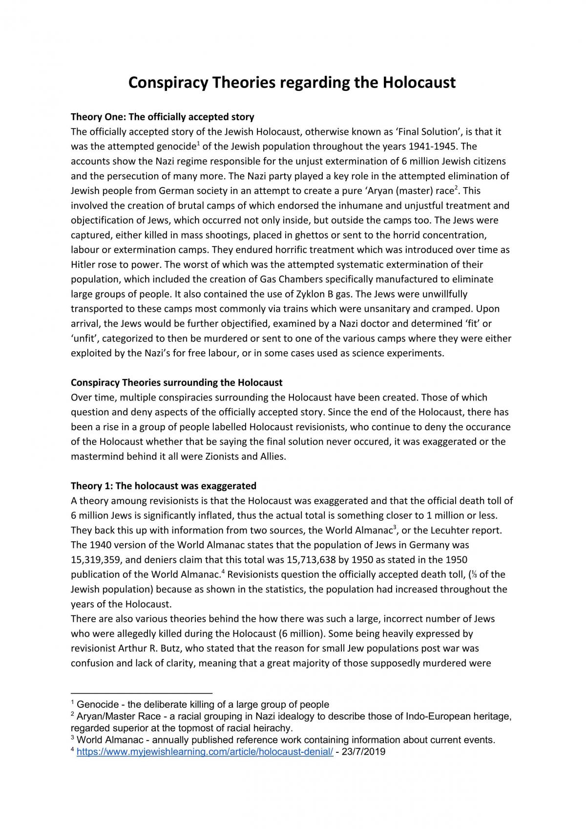 Conspiracy theories regarding the Holocaust - Page 1