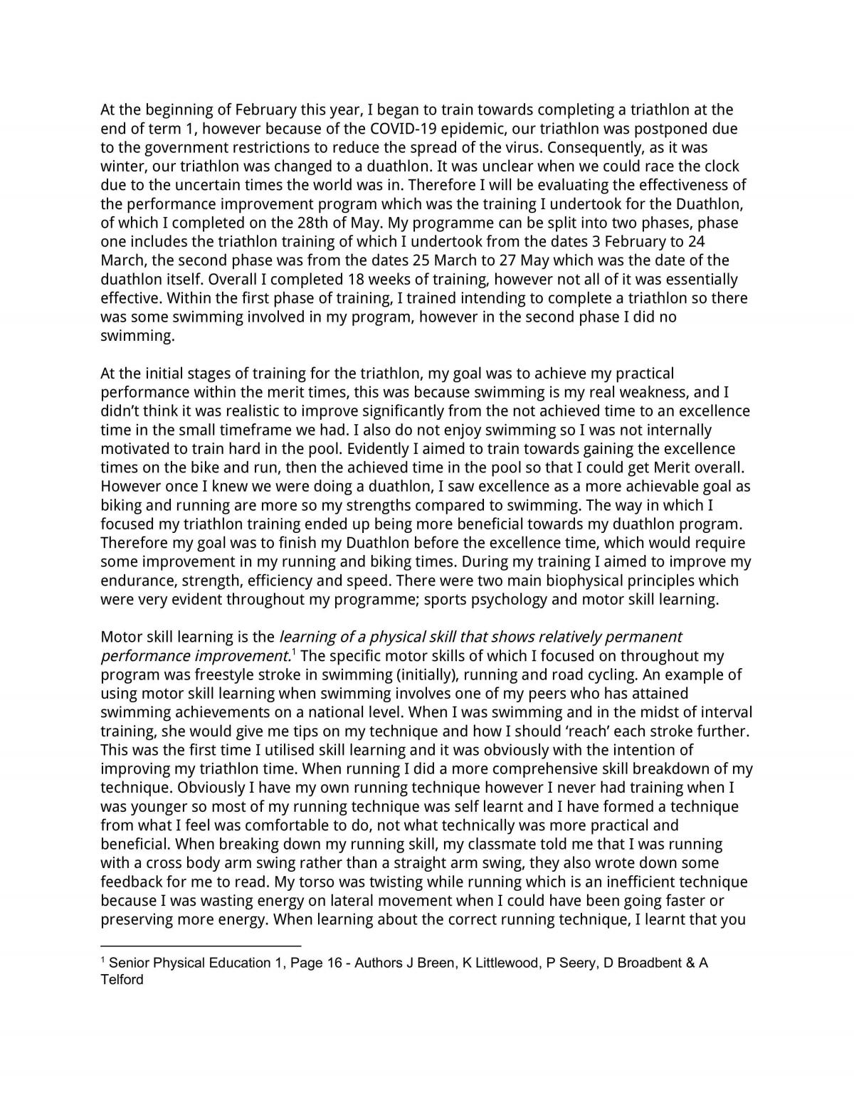 AS91500 - Evaluate the effectiveness of a Performance Improvement Programme - Page 1