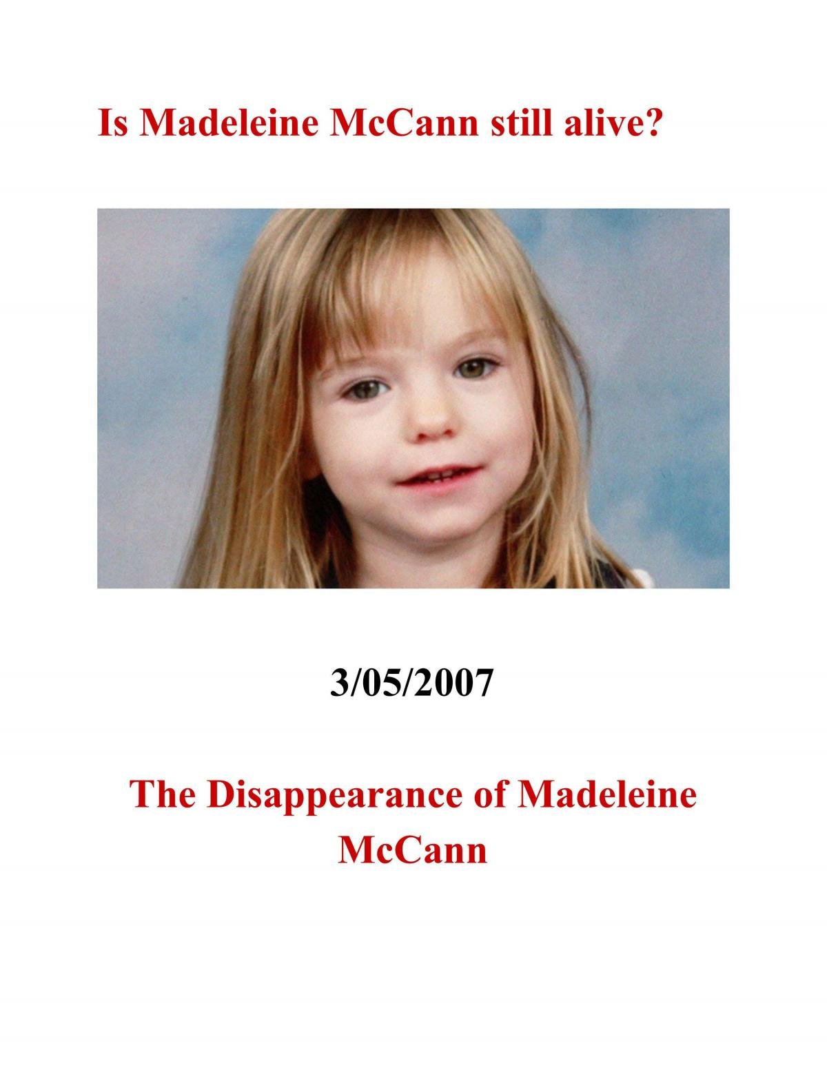 The Disappearance Of Madeleine McCann - Page 1