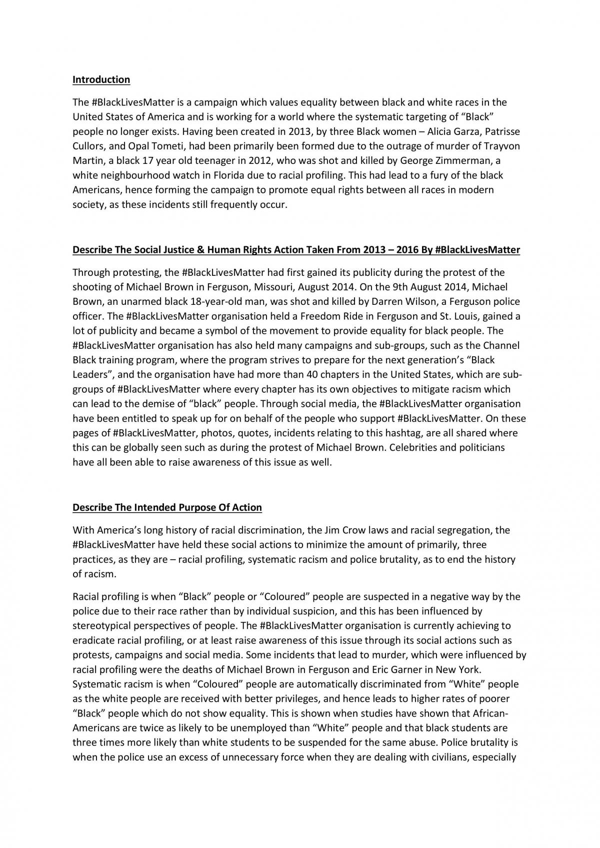 #BlackLivesMatter Report - Page 1