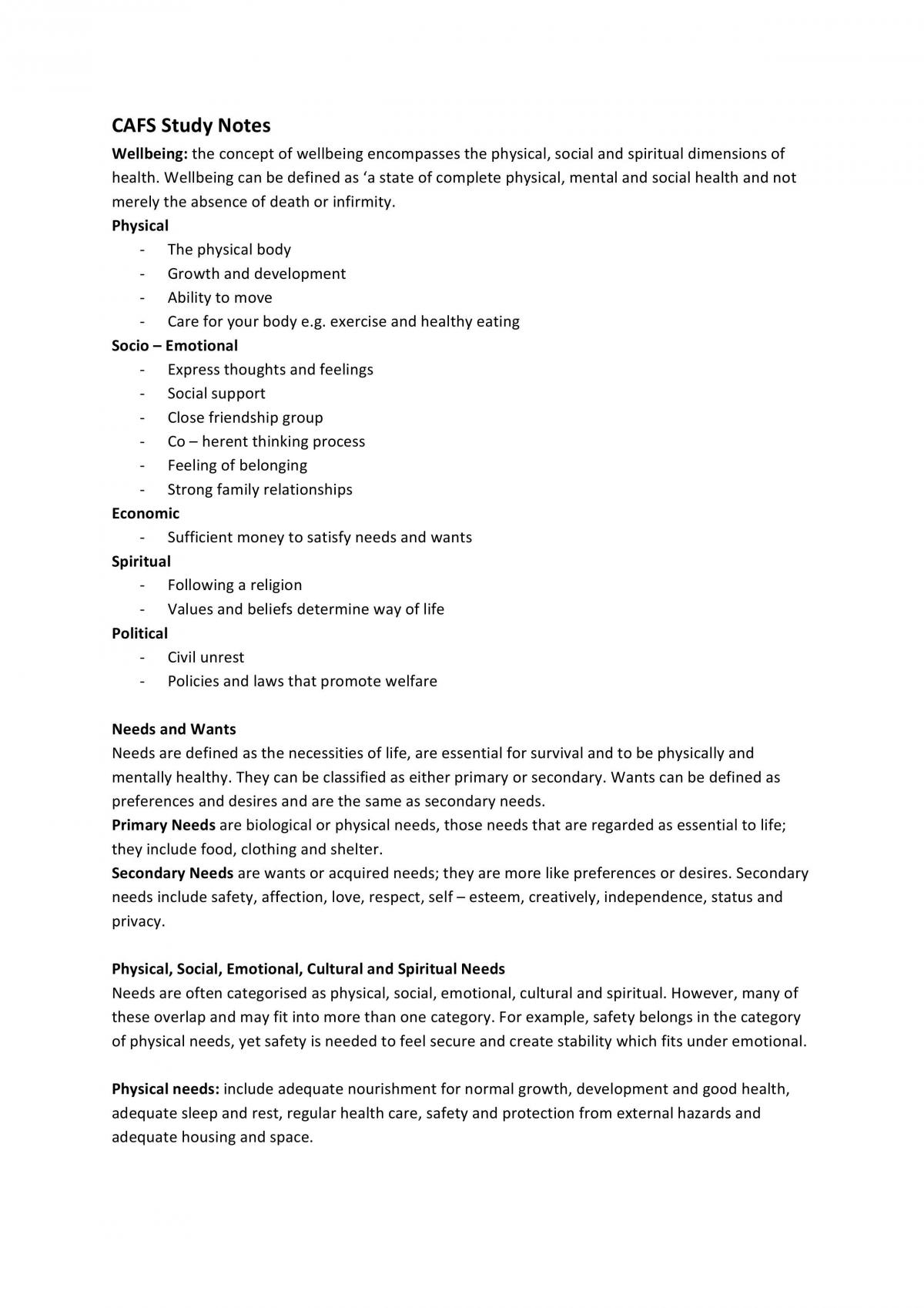 Study notes  - Page 1