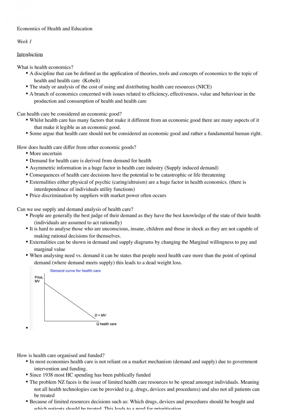 Full Notes for Economics of Health and Education - Page 1