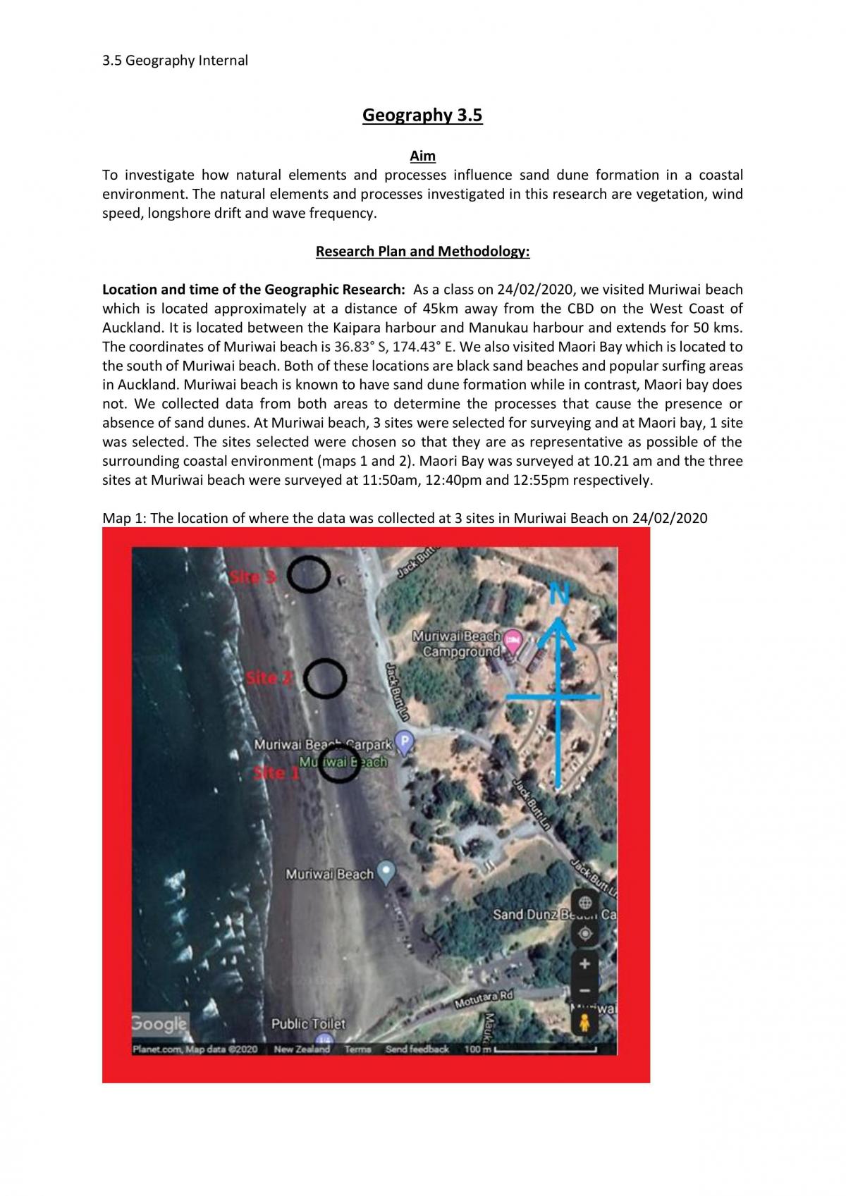 3.5 Geography Level 3 Muriwai beach - Page 1