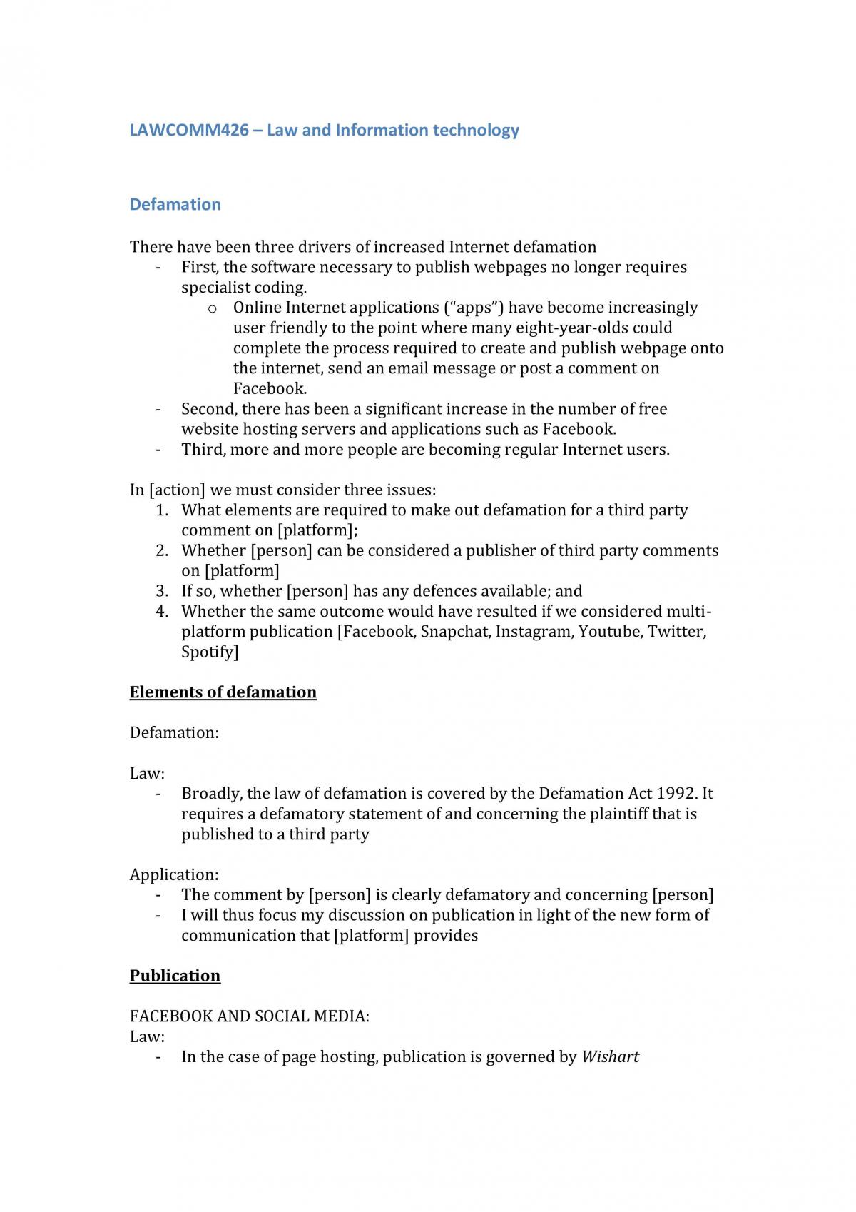 Law and Information Technology Full Notes - Page 1