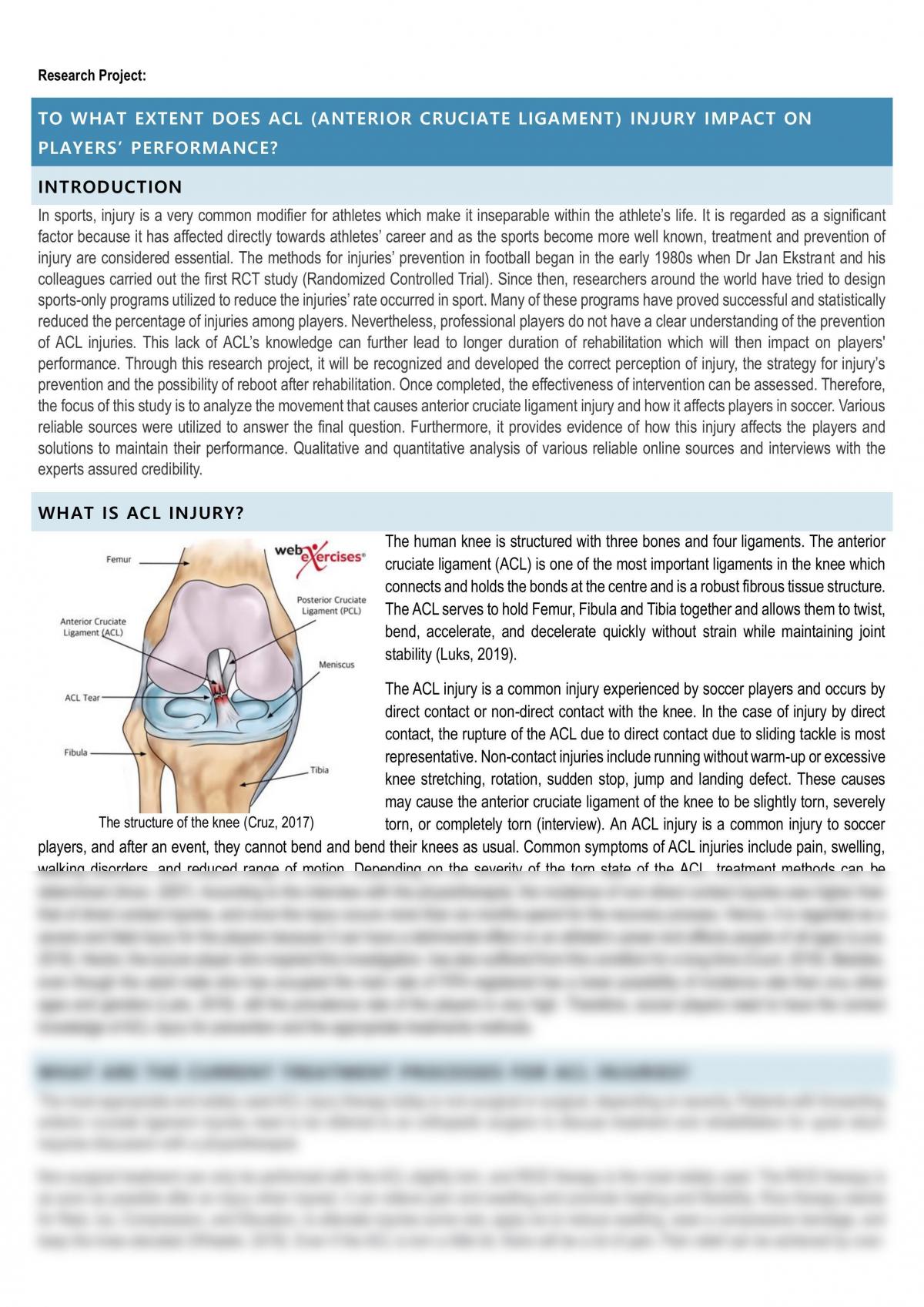 To What Extent Does ACL Injury Impact On Players' Performance? - Page 1
