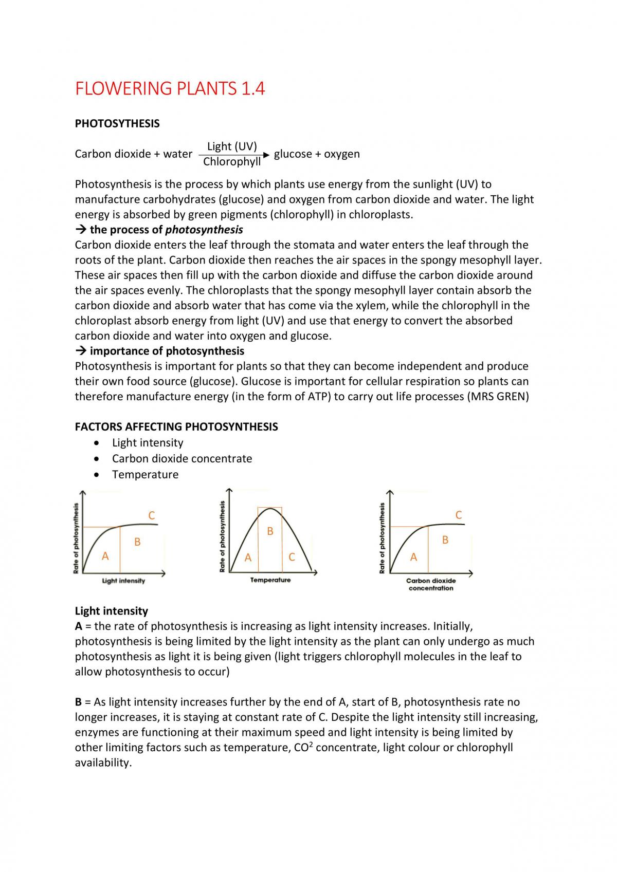 Level 1 Biology Notes - Externals  - Page 1