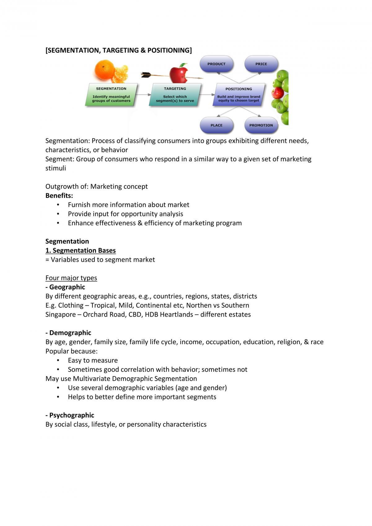 Complete study notes on MKT1705 - Principles of Marketing - Page 1