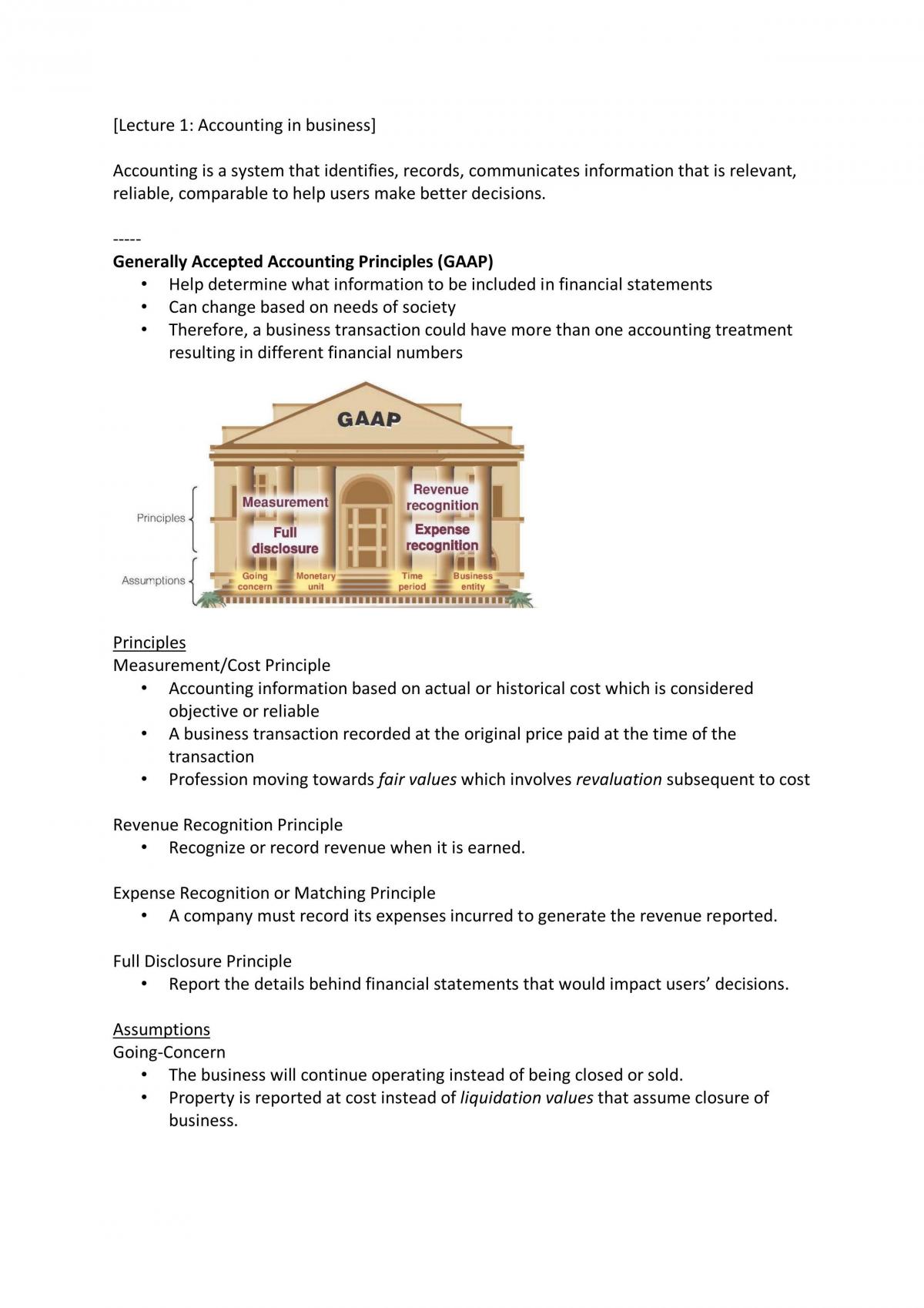 Complete study notes on ACC1701 - Accounting for Decision Makers - Page 1