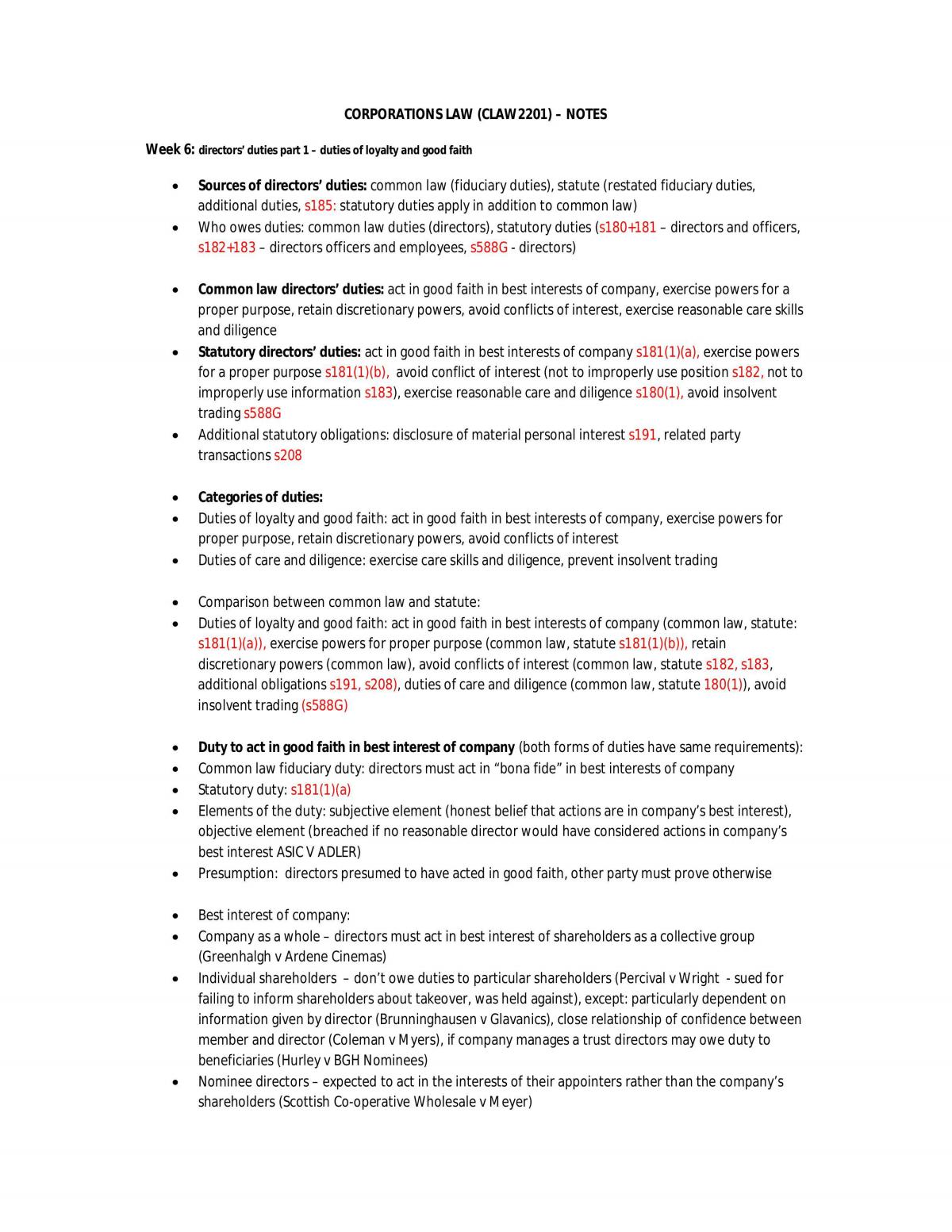 CLAW2201 Study Notes - Page 1