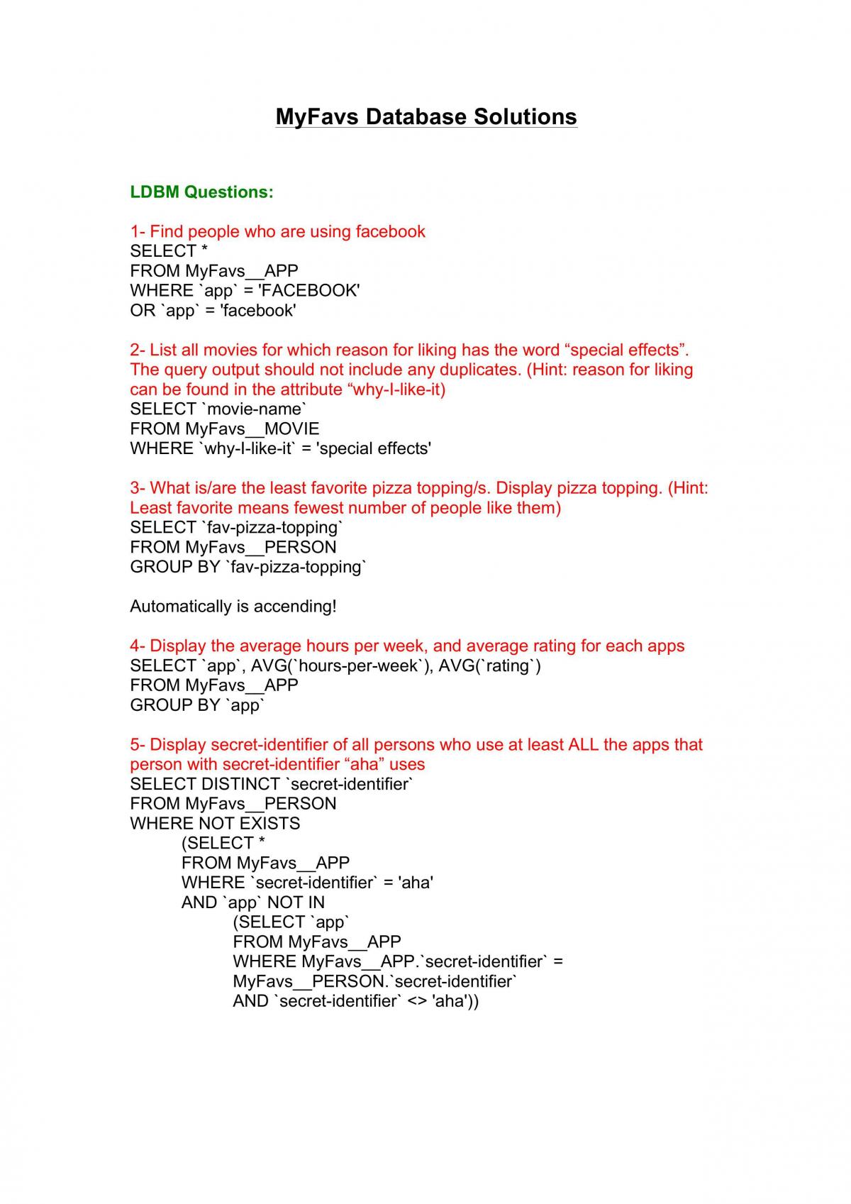 MyFavs Database Soultions - Page 1