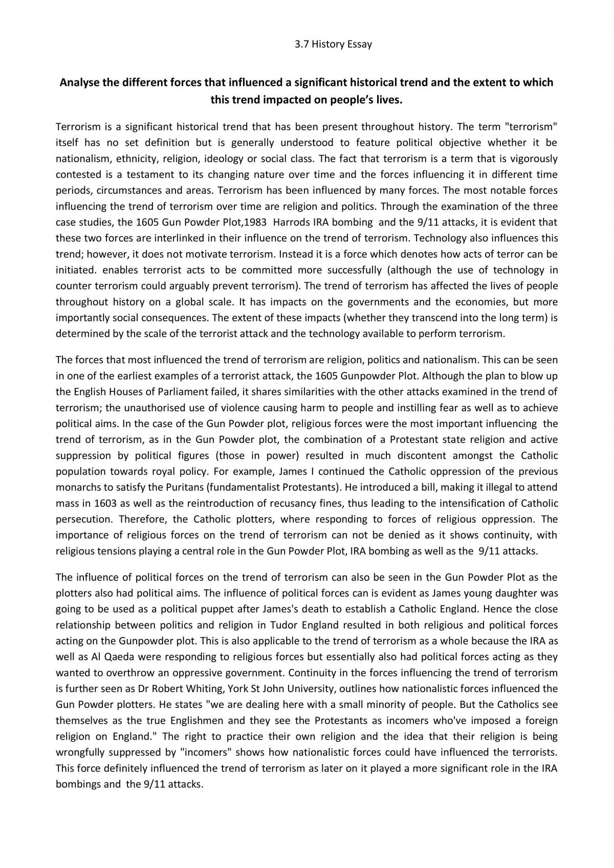 3.7 Essay External - Terrorism - Page 1