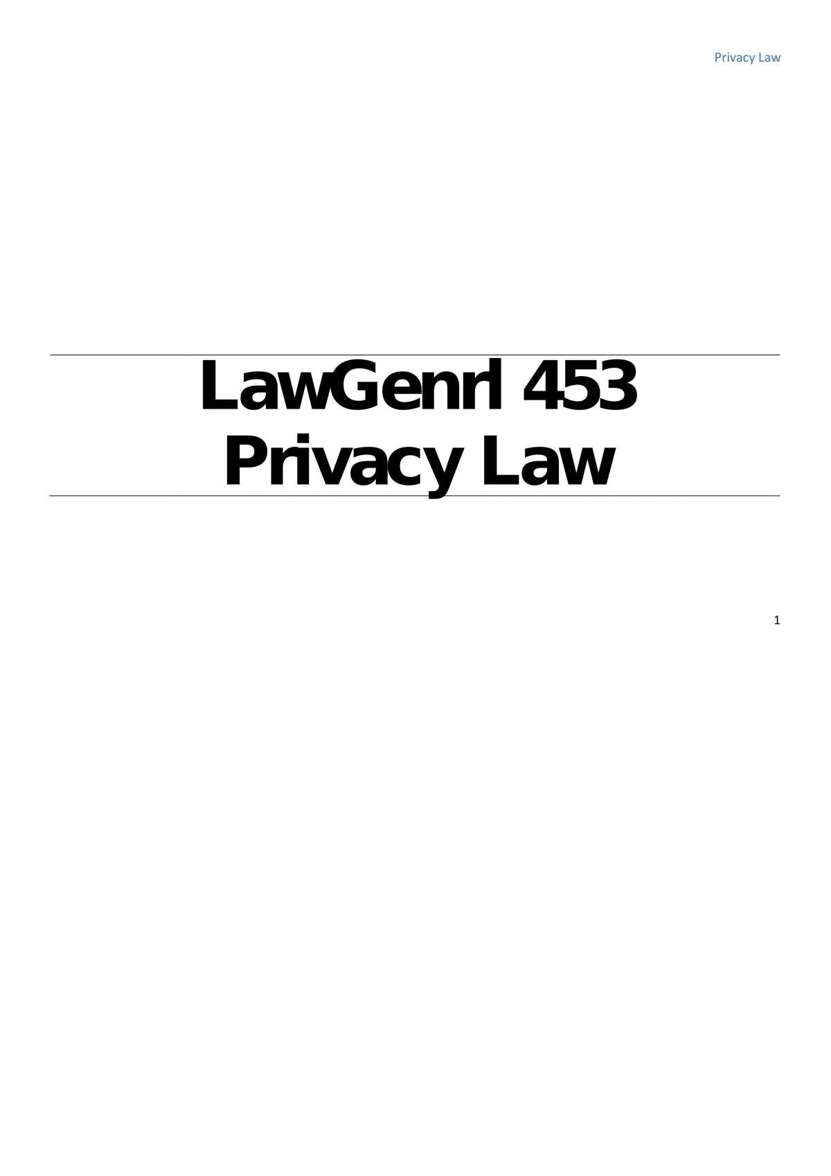 Privacy Law full subject notes - Page 1