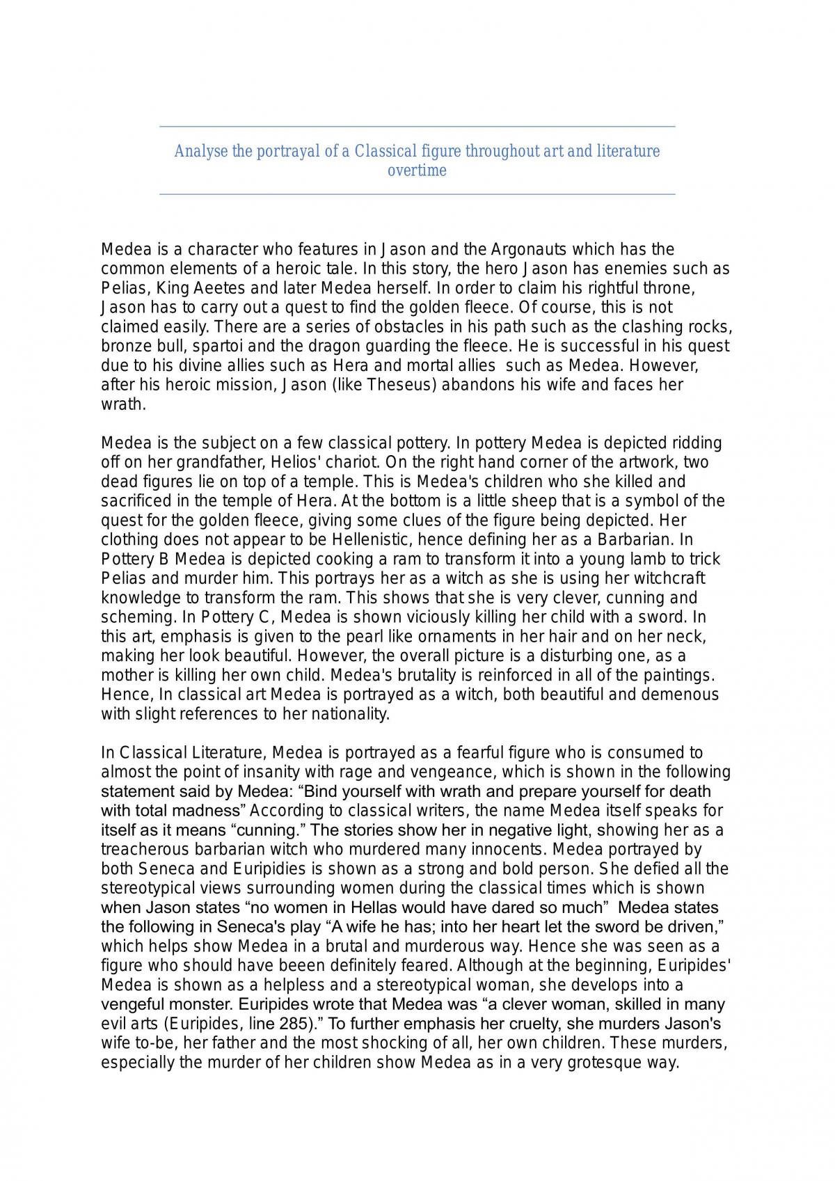 Examine Medea in literature and art - Page 1