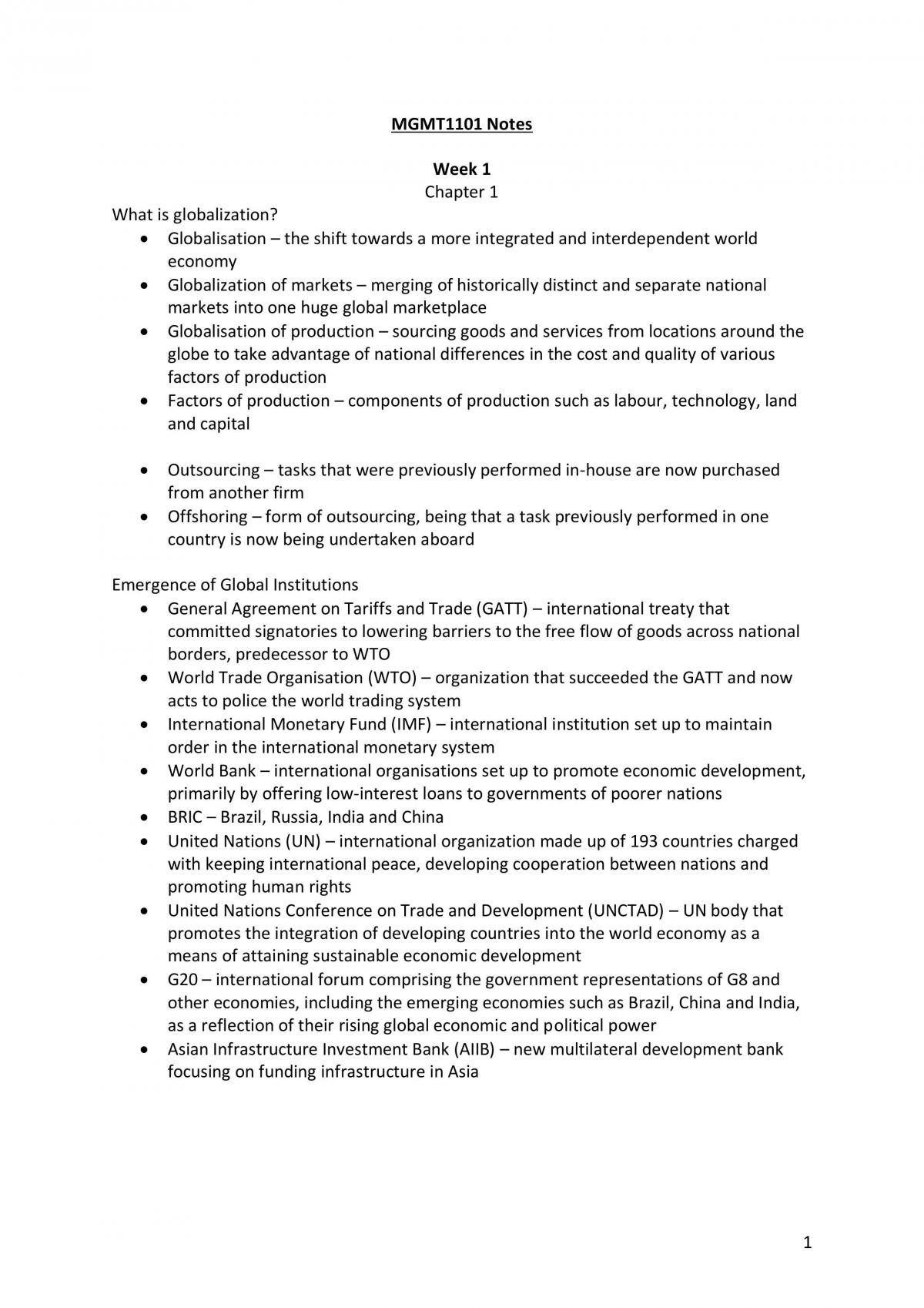 MGMT1101 HD Notes - Page 1