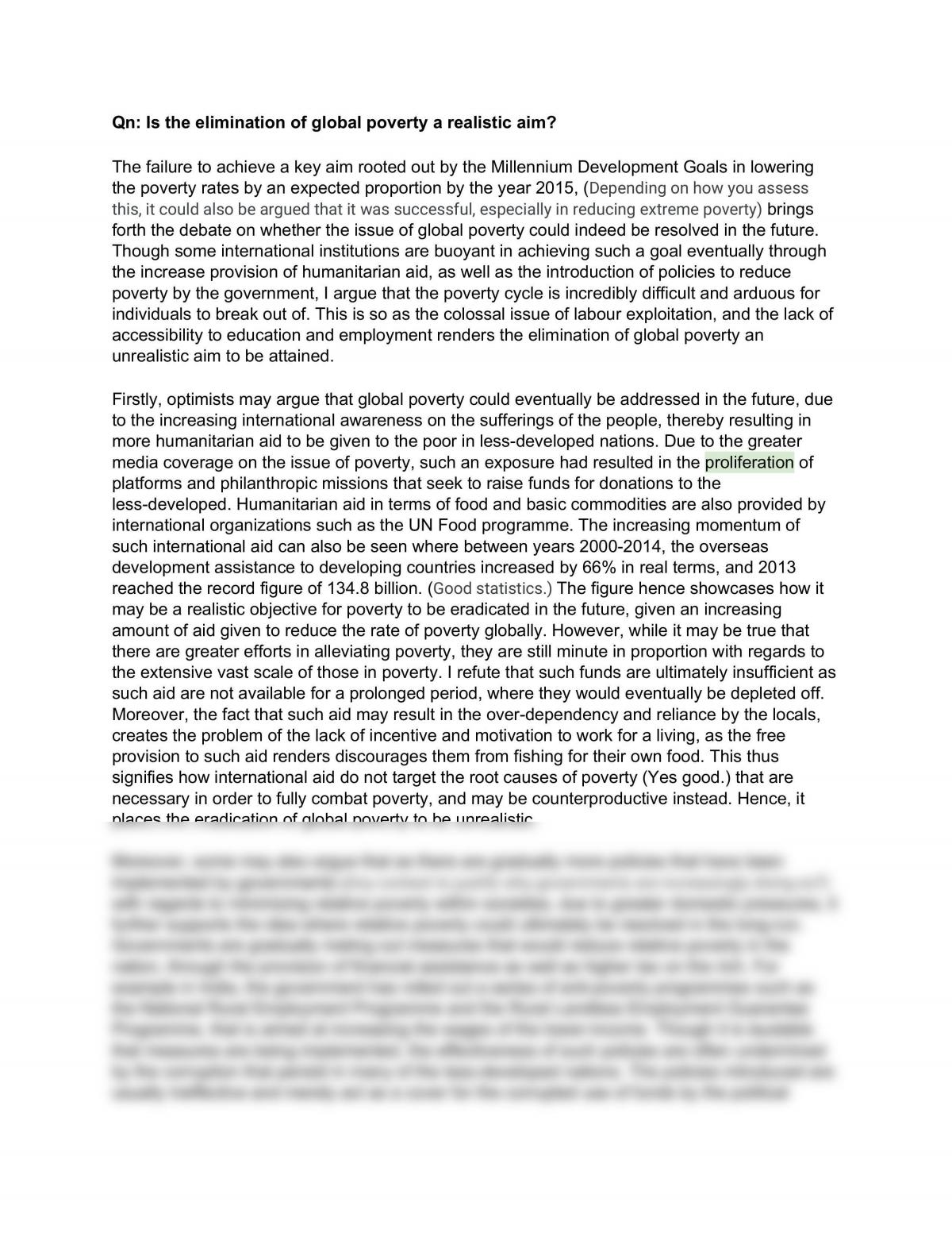 GP Essay: Poverty as an aim - Page 1