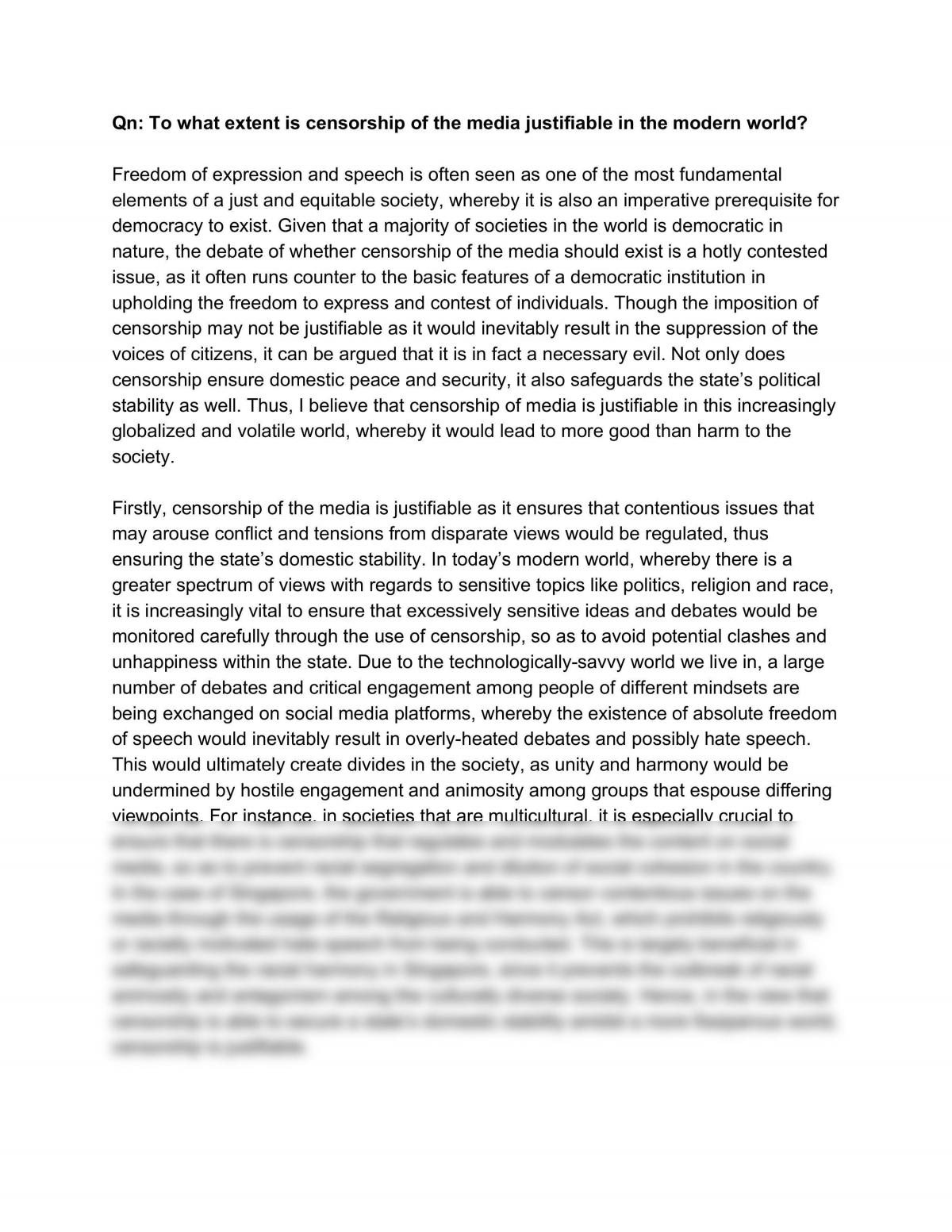 General paper censorship essay - Page 1