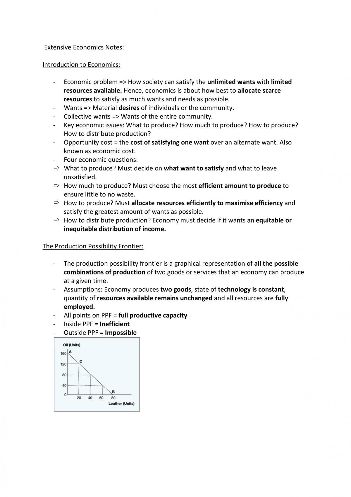 Year 11 Economics Full Course Notes - Page 1