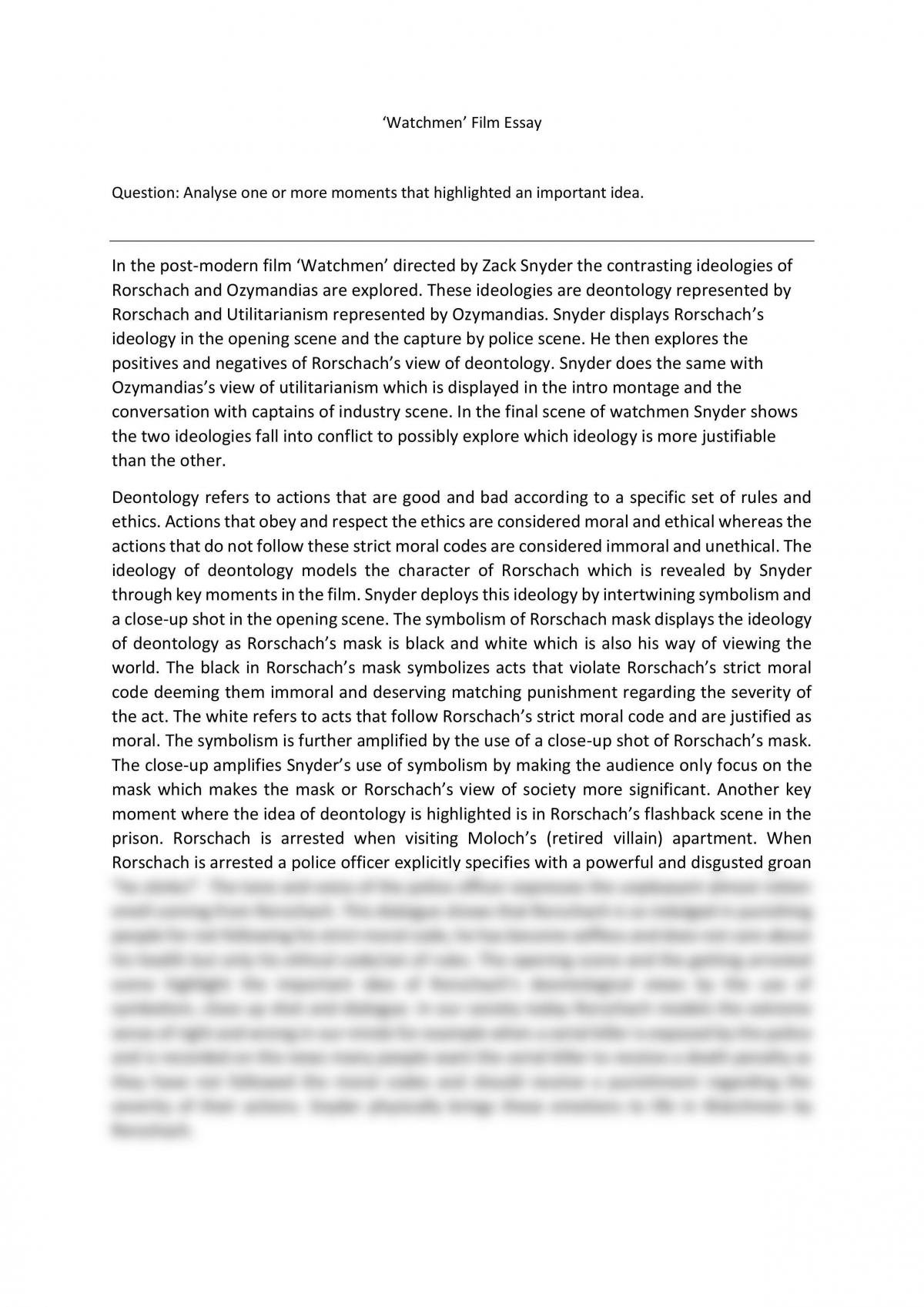 NCEA level 2 Visual Text Essay - Excellence - Page 1