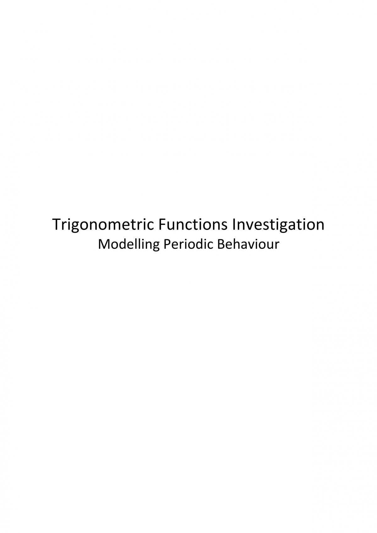 Modelling Periodic Behaviour - Page 1