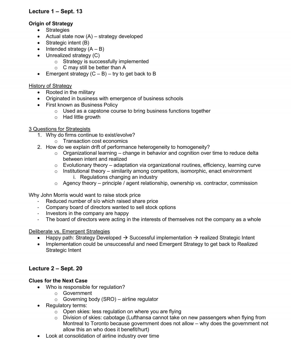 Entire Course Notes - Business Policy: Strategic Management - Page 1