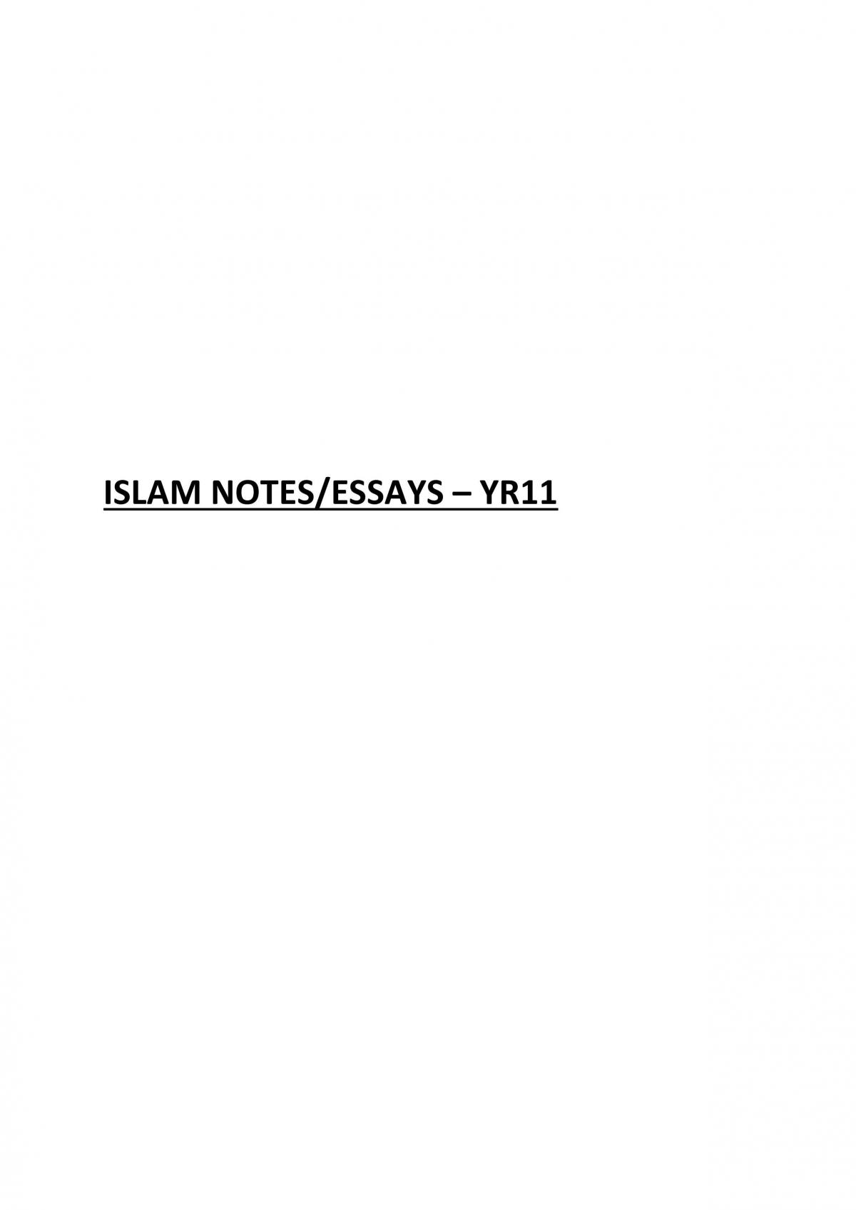 Full Islam Short Answer Essay Plans - Page 1
