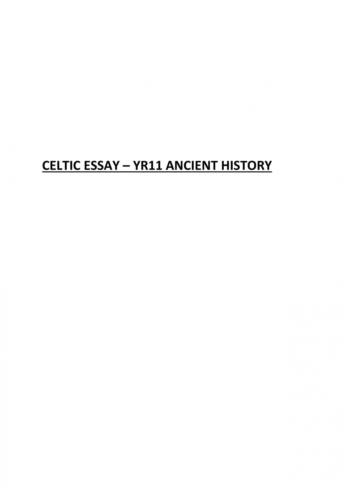 Ancient History Essay - Celts - Page 1