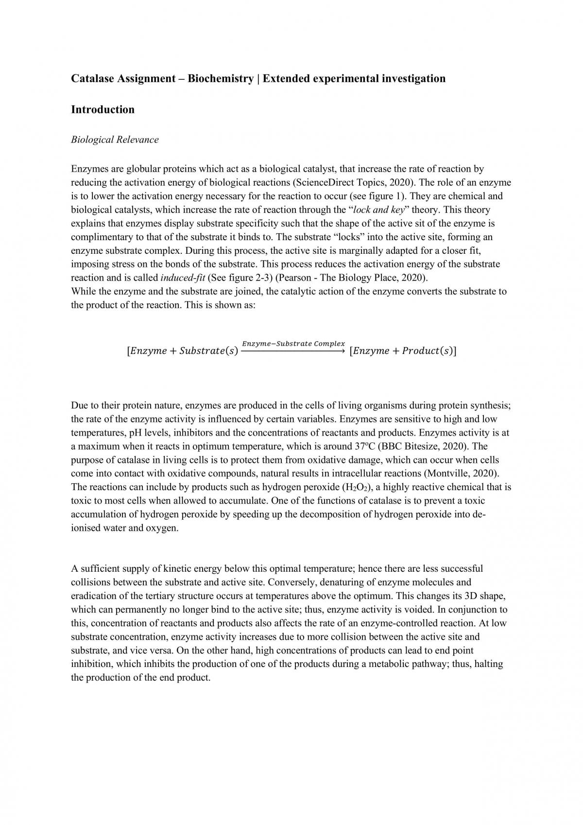 Catalase Assignment - Page 1