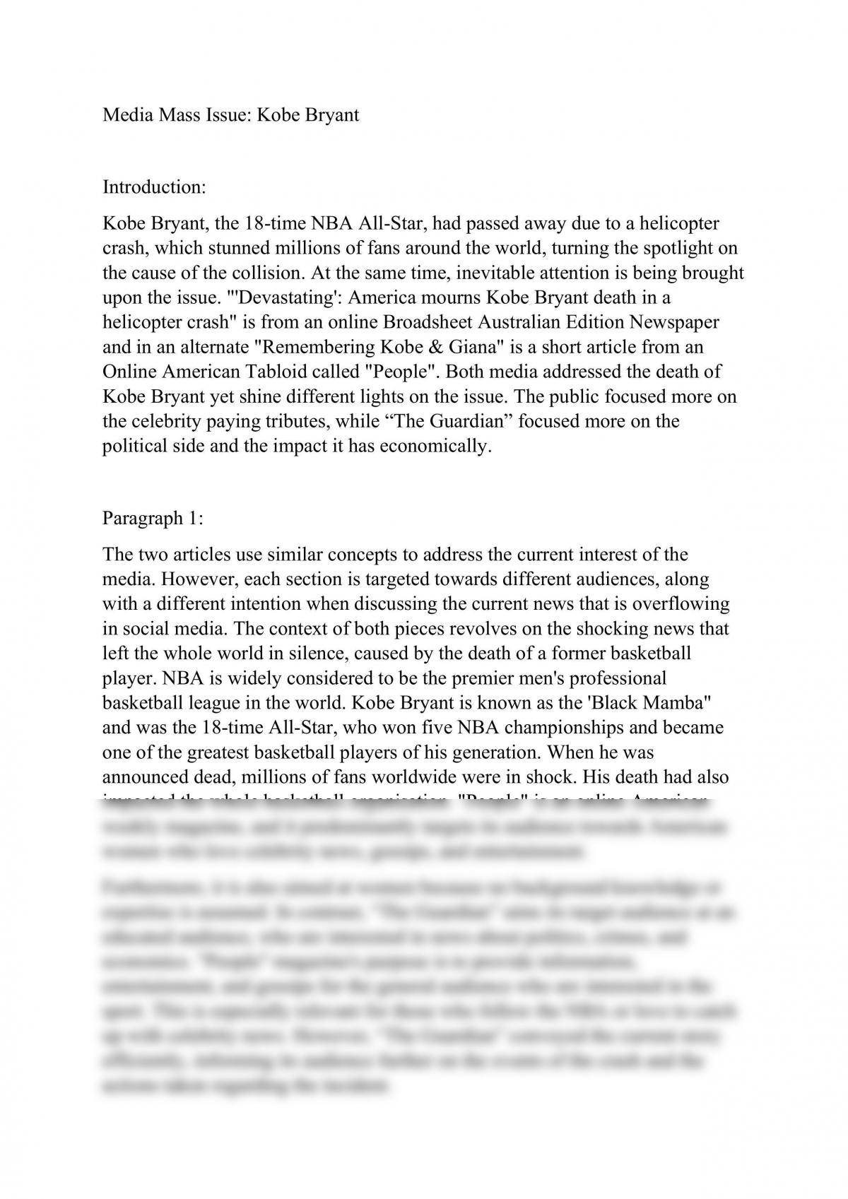 English Media Mass Issue Study - Page 1