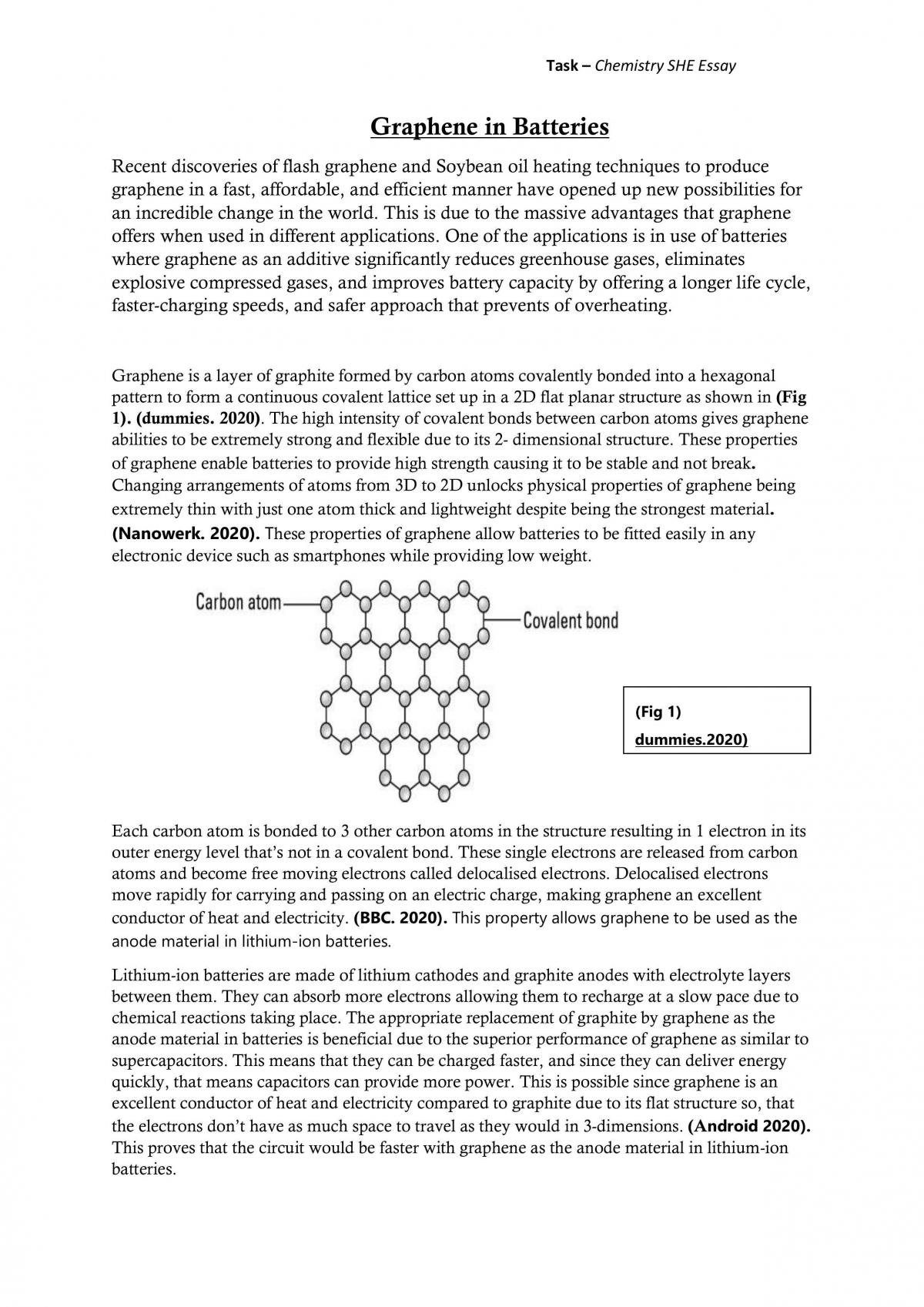 essay on chemistry of batteries