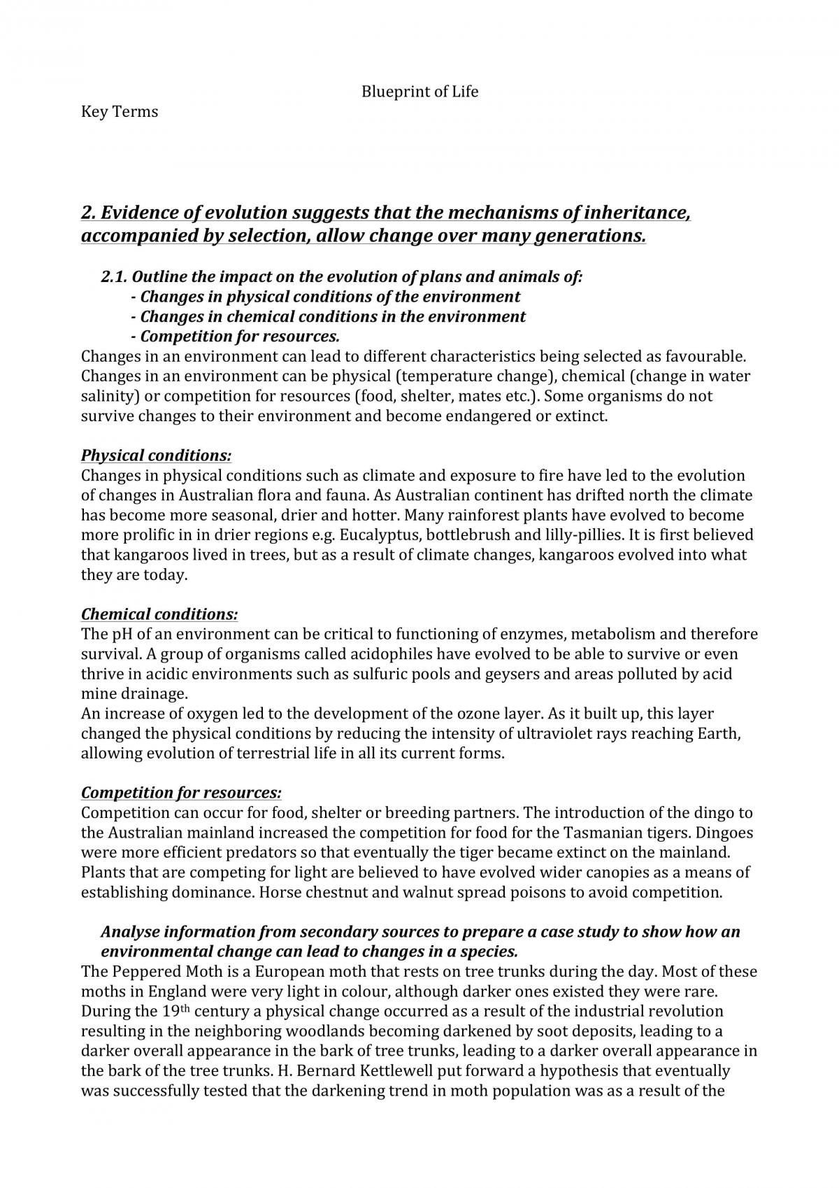 Blueprint of Life Study Notes - Page 1
